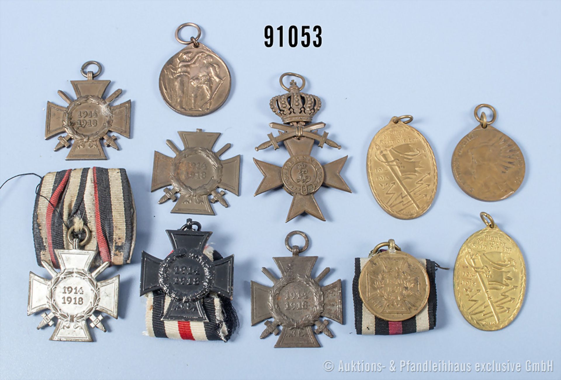 Konv. KDM 1870/71, Bayern MVK 3. Klasse mit Krone und Schwertern, 4 EKF, EKT, 2 ...