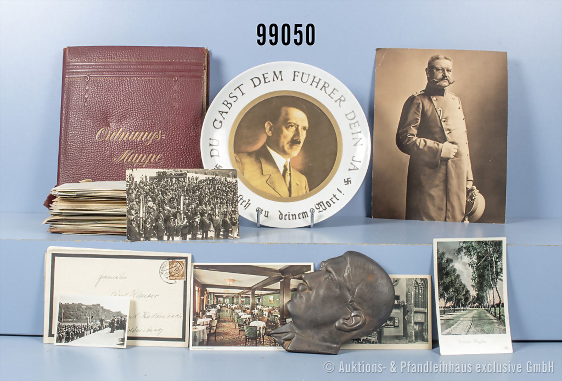 Konv. umfangreicher Feldpostnachlass, Briefe und Postkarten, Hindenburg-Portrait, ...