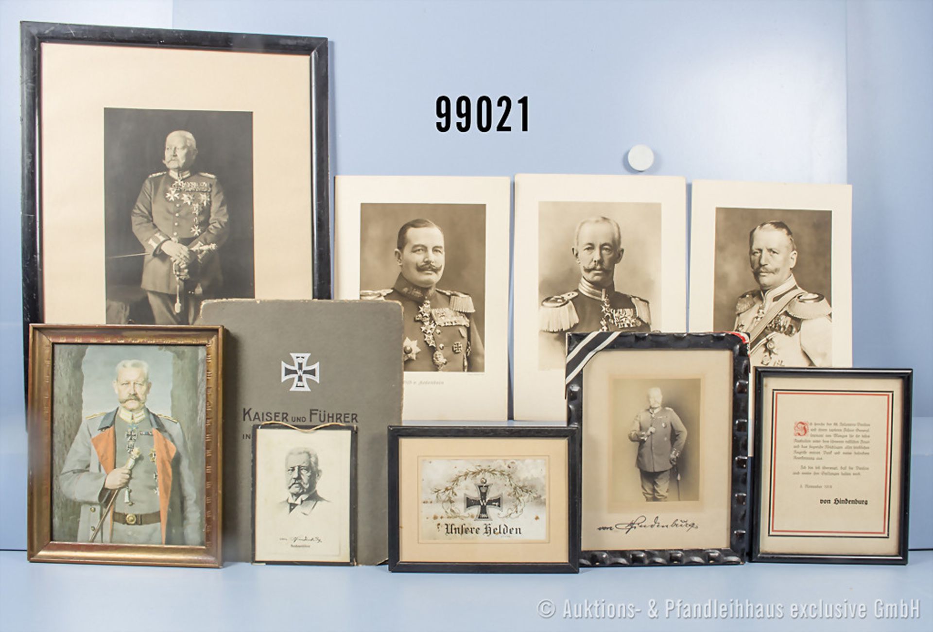 Konv. Verschiedenes, u.a. Mappe mit 7 Bildtafeln "Kaiser und Führer in grosser Zeit", 13 ...