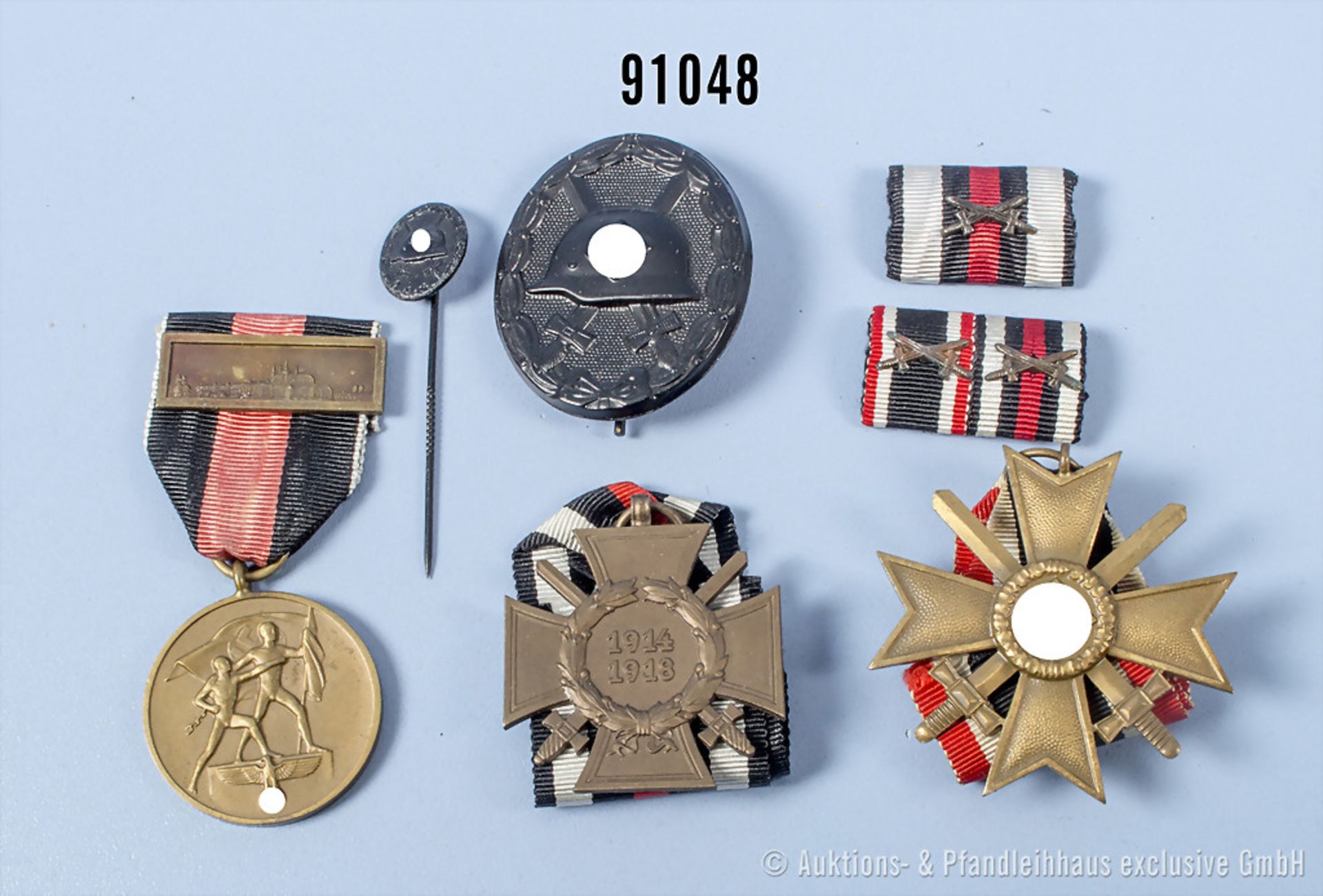 Konv. EKF, KVK 2. Klasse mit Schwertern, Sudetenlandmedaille mit Spange Prager Burg, VWA ...