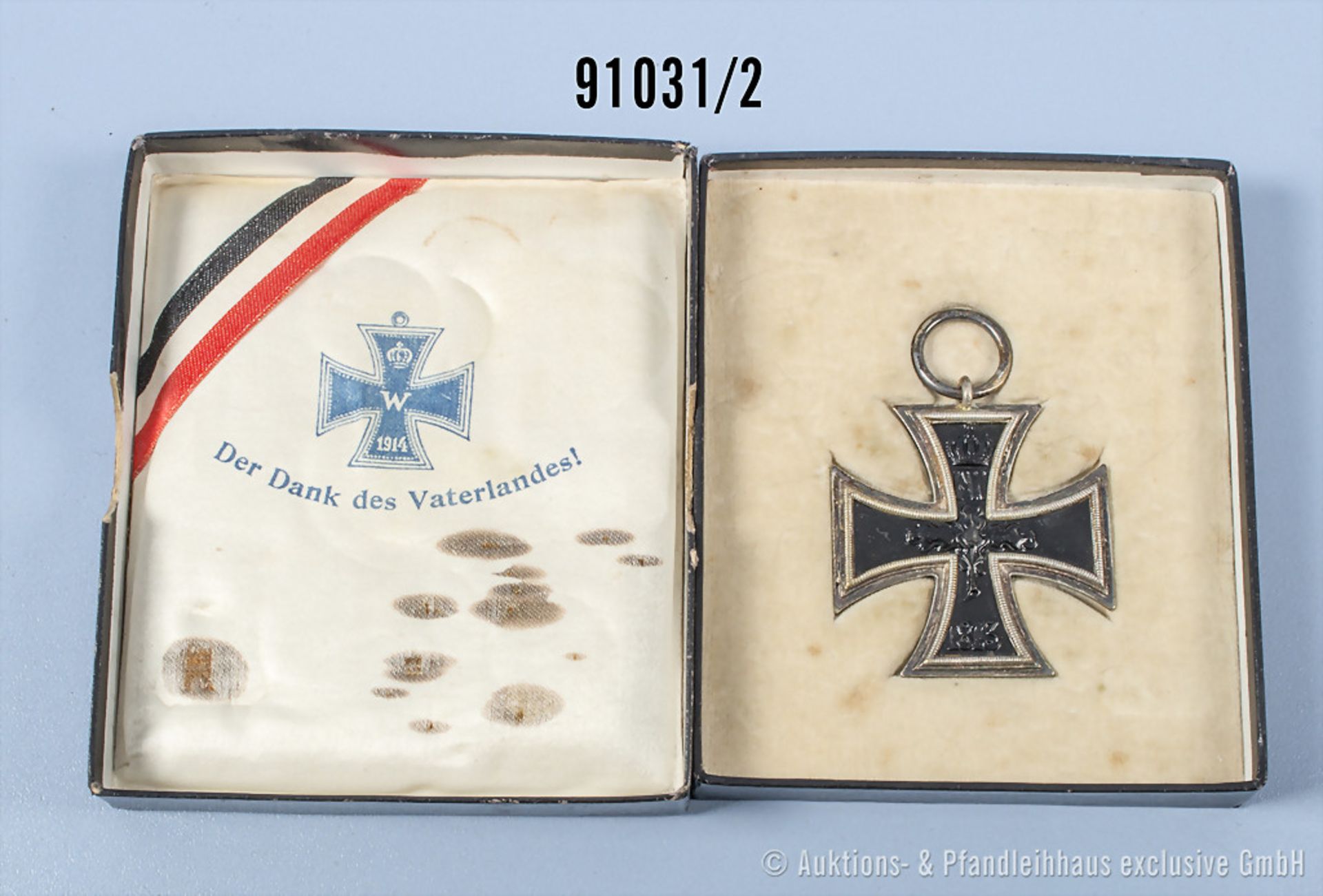 EK 2 1914 in patriotischer Schachtel, guter Zustand mit ... - Bild 2 aus 2
