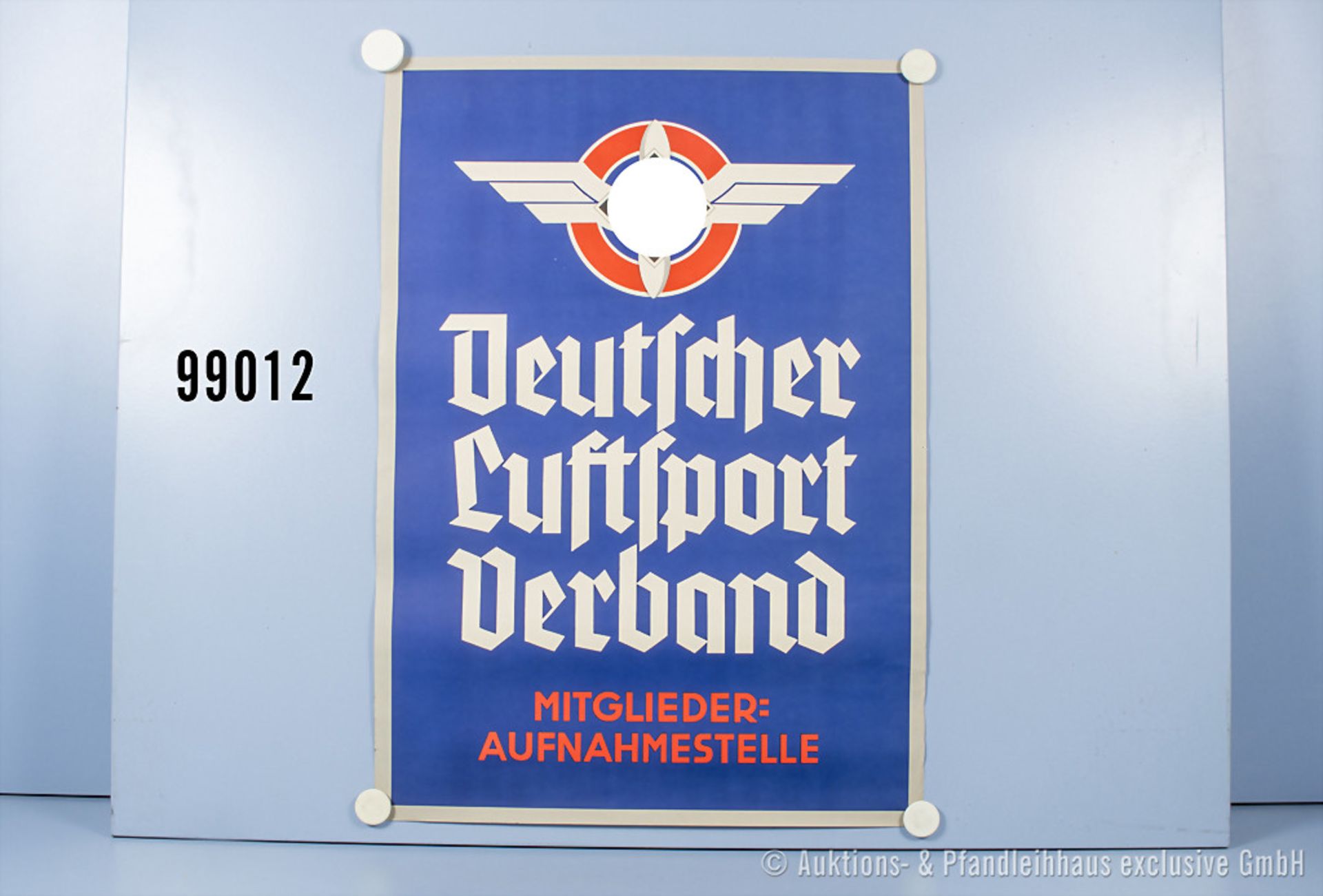 DLV-Plakat 3. Reich "Deutscher Luftsport Verband Mitglieder: Aufnahmestelle", Größe ca. ...