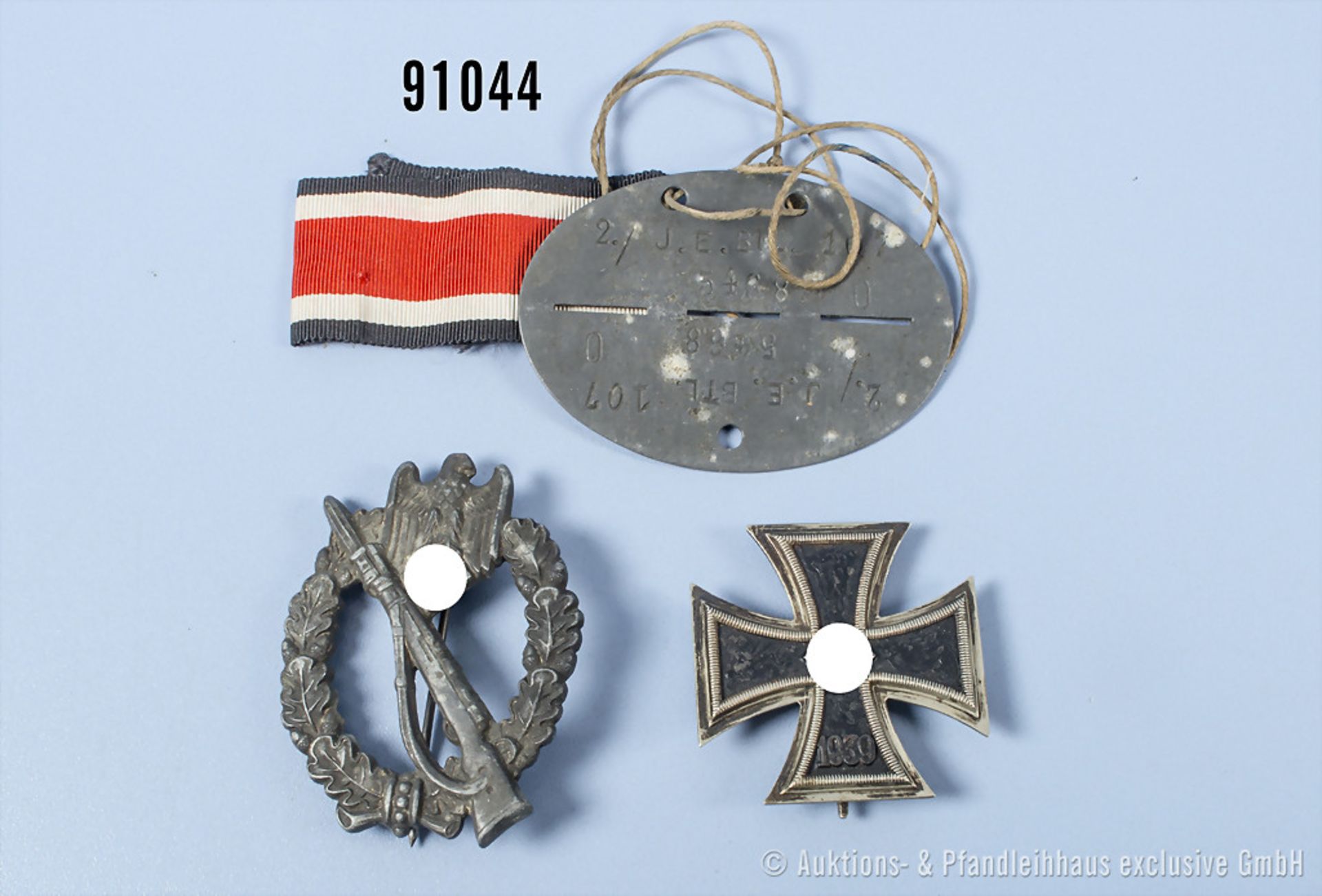 Konv. EK 1 1939, Hersteller "65" auf der Nadel, Infanterie-Sturmabzeichen in Silber, ...