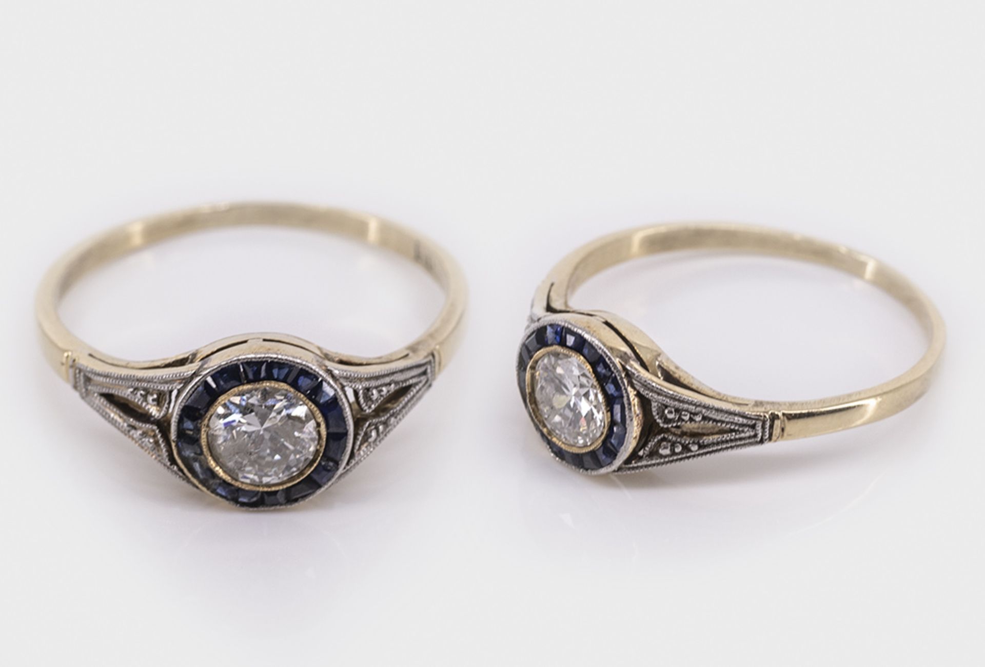 Ring, 18 Karat Gelbgold, ca. 1930er Jahre, Brillant 0,5 ct., leicht beschädigt, ca. 16 ...