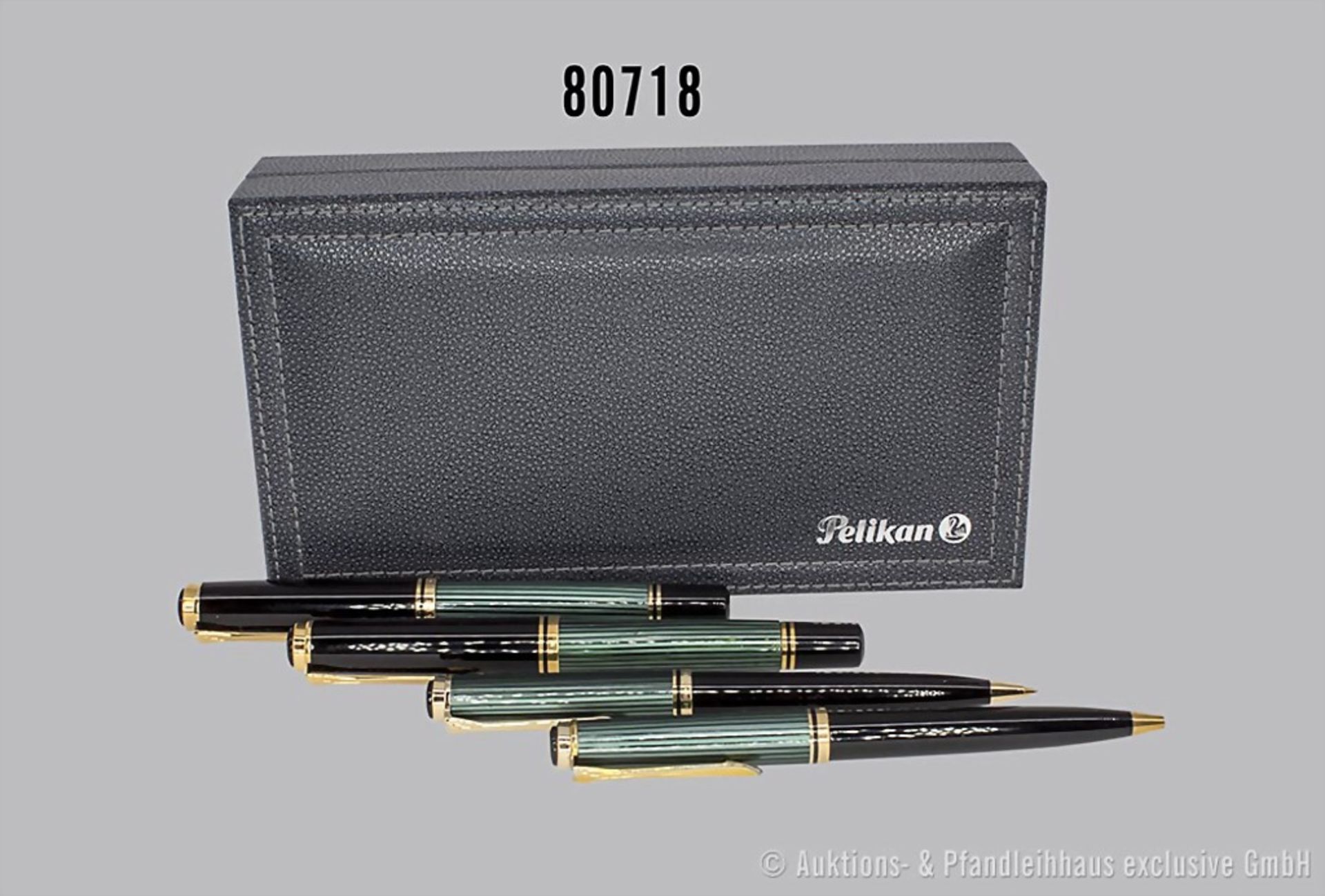 Pelikan Schreibset Souverän M 400, 4 Teile, Korpus grün-schwarz, Füllfederhalter, ...