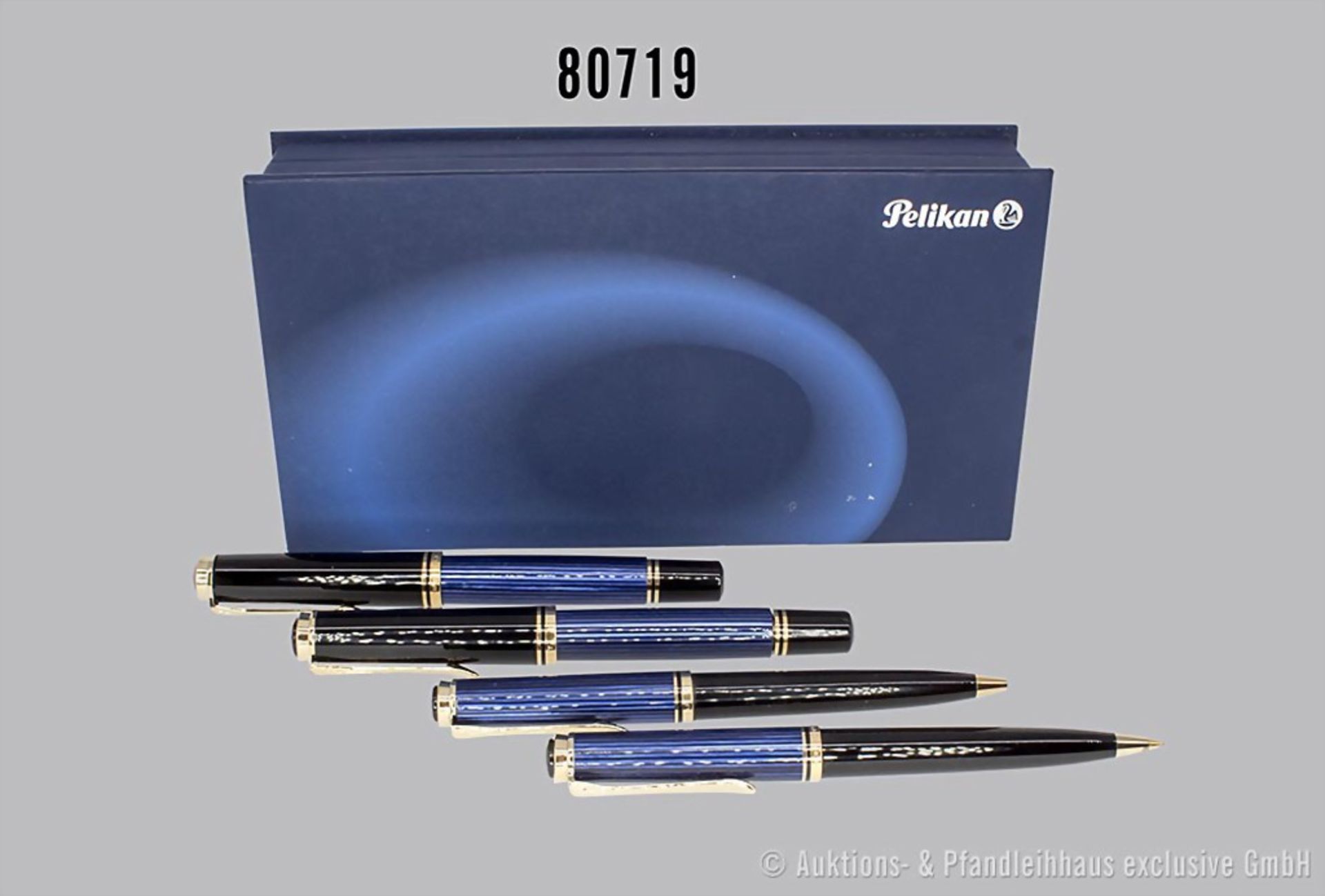 Pelikan Schreibset M 800, 4 Teile, Korpus blau-schwarz, Füllfederhalter, zweifach ...