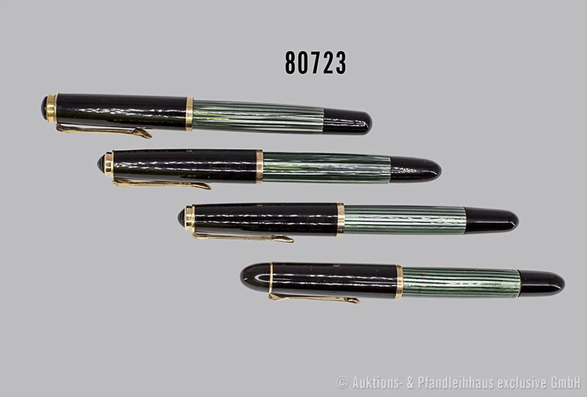 Pelikan 4 Füllfederhalter, unterschiedliche Modelle, dabei M 400, alle mit 14 K ...