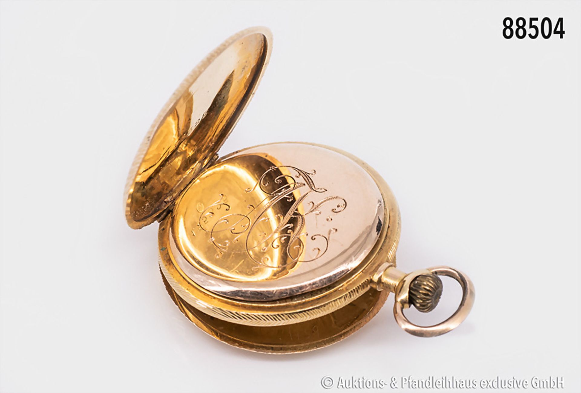 Damentaschenuhr, 3 Deckel in 585 Gelbgold, ca. 1920 Jahre, Deckel etwas locker, 18,8 g ... - Bild 2 aus 3