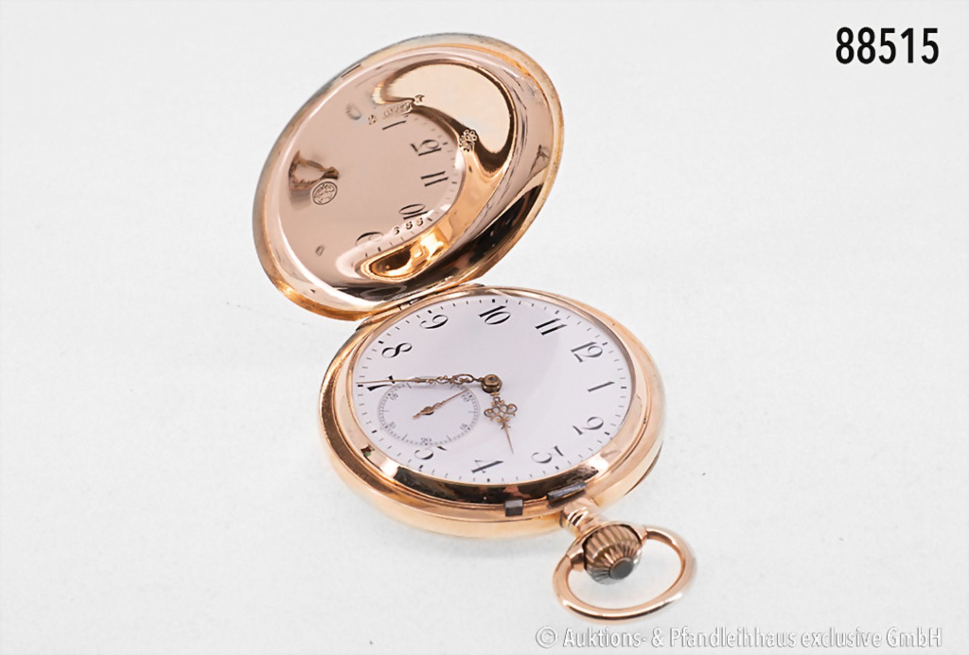 Goldene Taschenuhr, Marke „Union Glocke“, Dürrstein, 3 Deckel 585 Gold, 106 g, D ca. 52 ... - Bild 2 aus 3