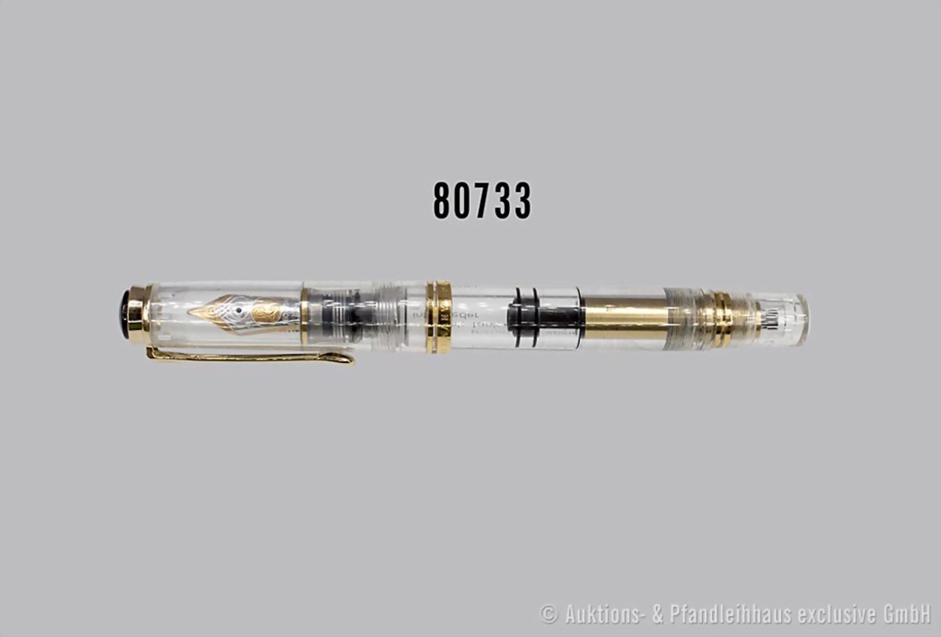 Pelikan Füllfederhalter Souverän Transparent, 14 K Goldfeder, L 14 cm, Bedienung auf ...