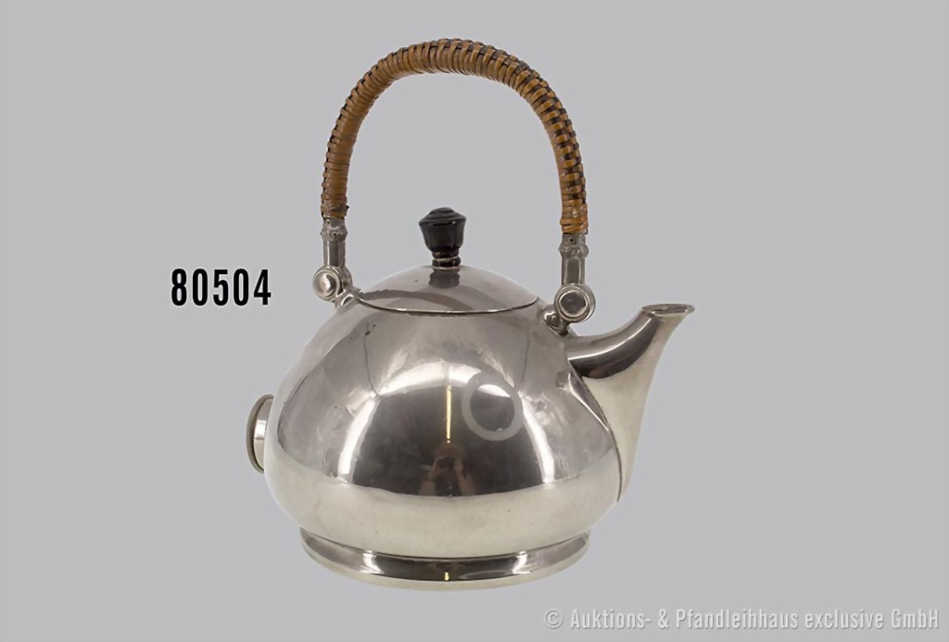 Peter Behrens elektrischer Wasser- und Teekessel, Entwurf um 1908 für AEG, Messing mit ...