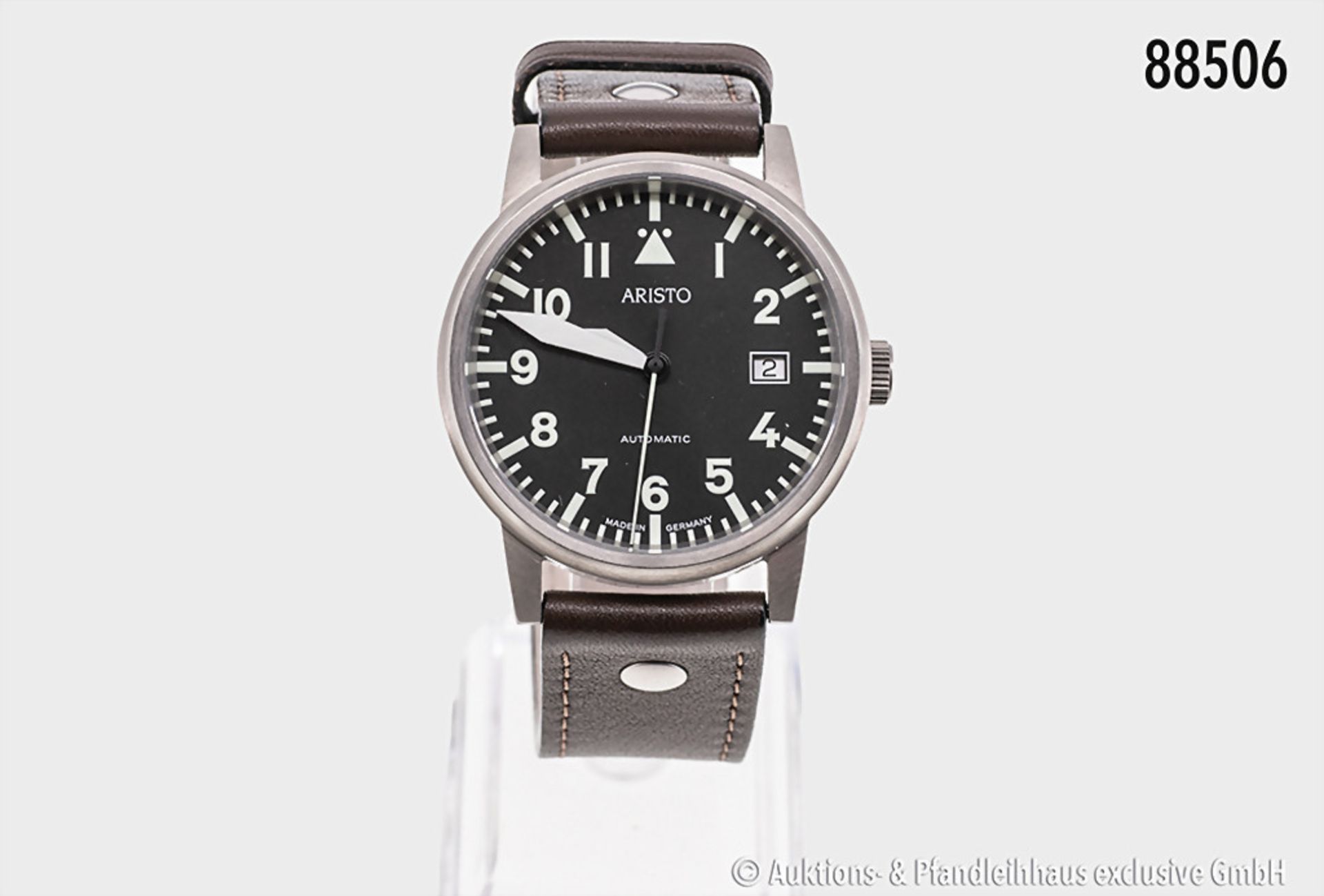 HAU, Aristo, Kleine Fliegeruhr Titan, originales Lederband, Made in Germany, Automatic, ...