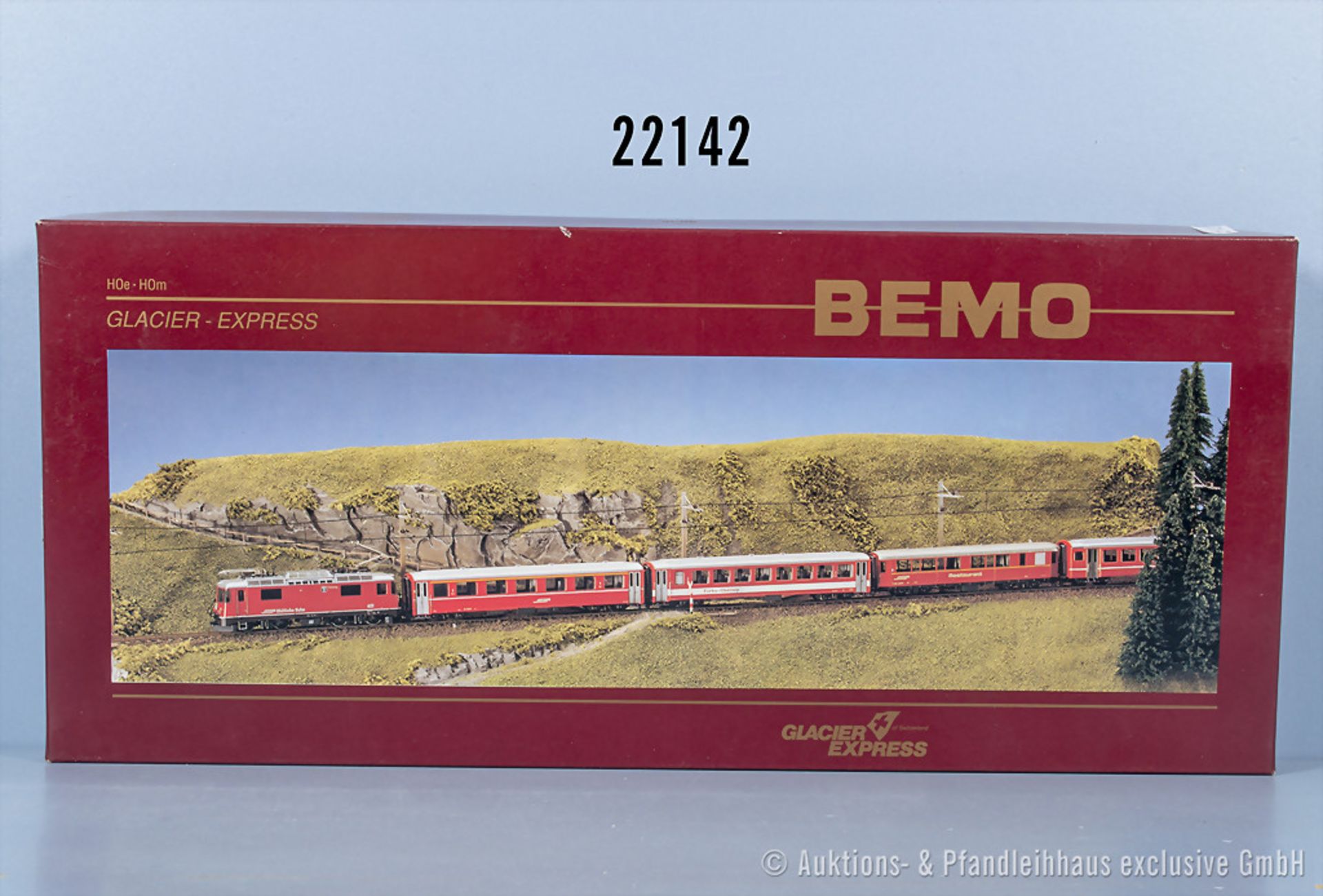 Bemo H0e 7058120 Zugset Glacier-Express der RHB mit E-Lok, BN 614, 3 Personenwagen und 1 ...