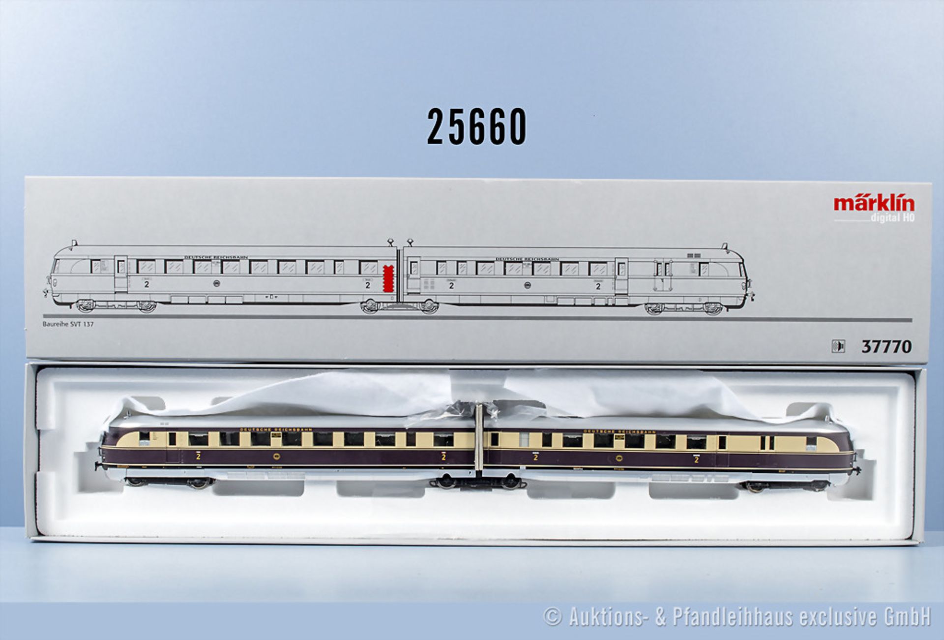 Märklin digital H0 37770 2-teiliger Dieseltriebzug fliegender Hamburger der DRG, BN 137 ...