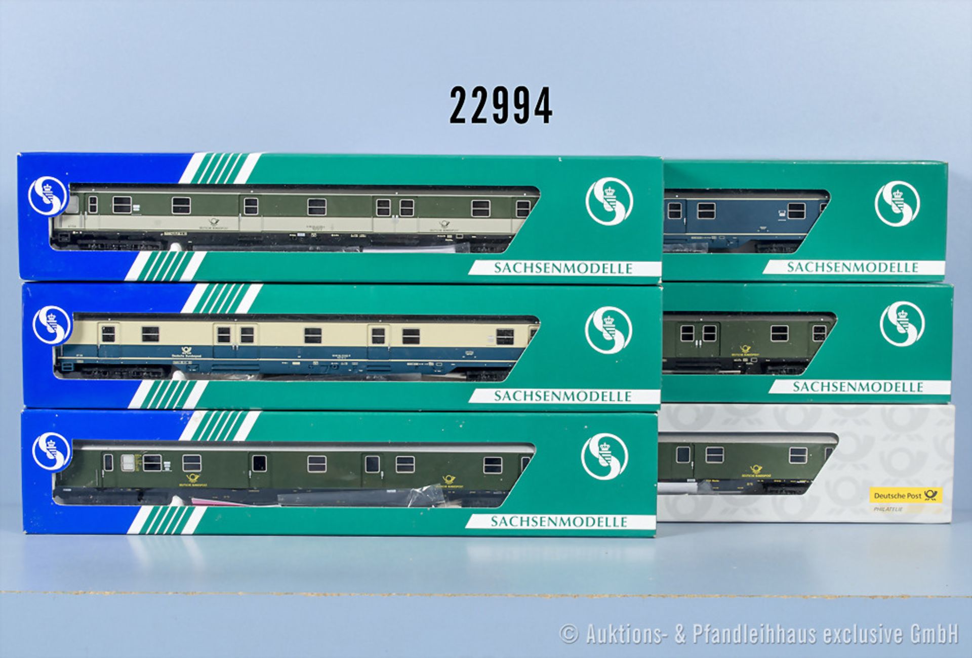 6 Sachsenmodelle D-Zug-Postwagen, Z 0-1, in ...