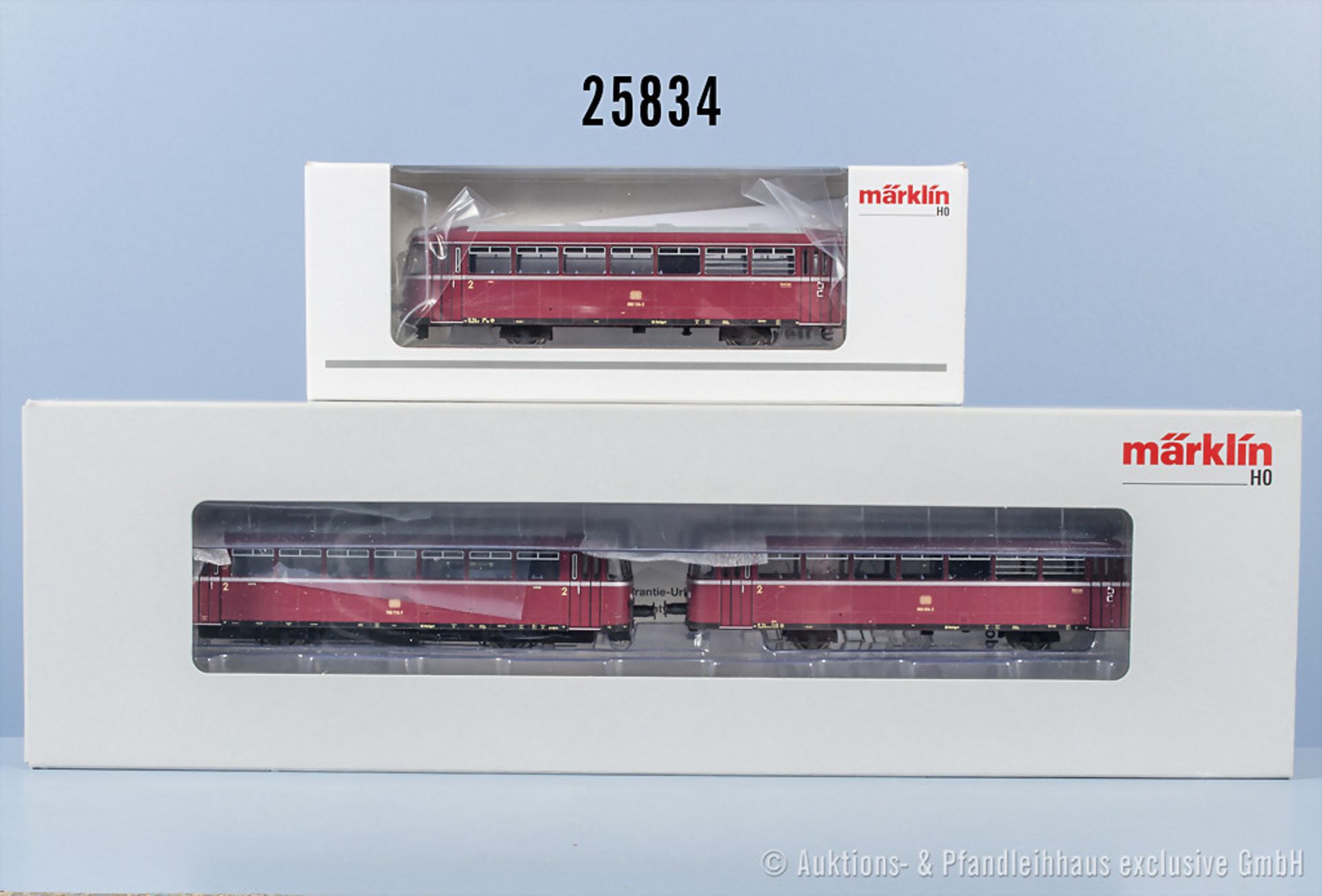 Märklin mfx digital H0 39980 Schienenbus der DB mit Beiwagen, BN 798 716-7 und 41980 ...