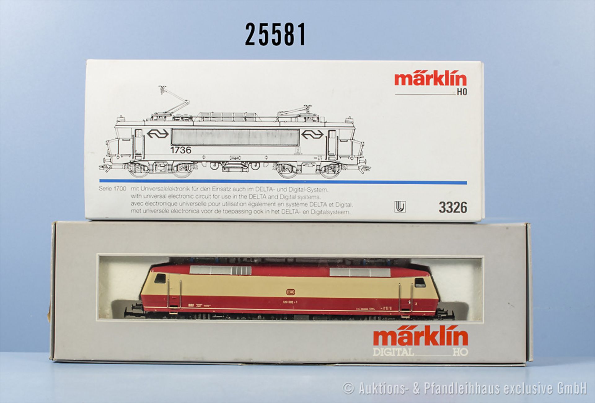 2 Märklin H0 Lokomotiven, dabei Delta digital 3326, E-Lok der NS, BN 1736 und digital ...