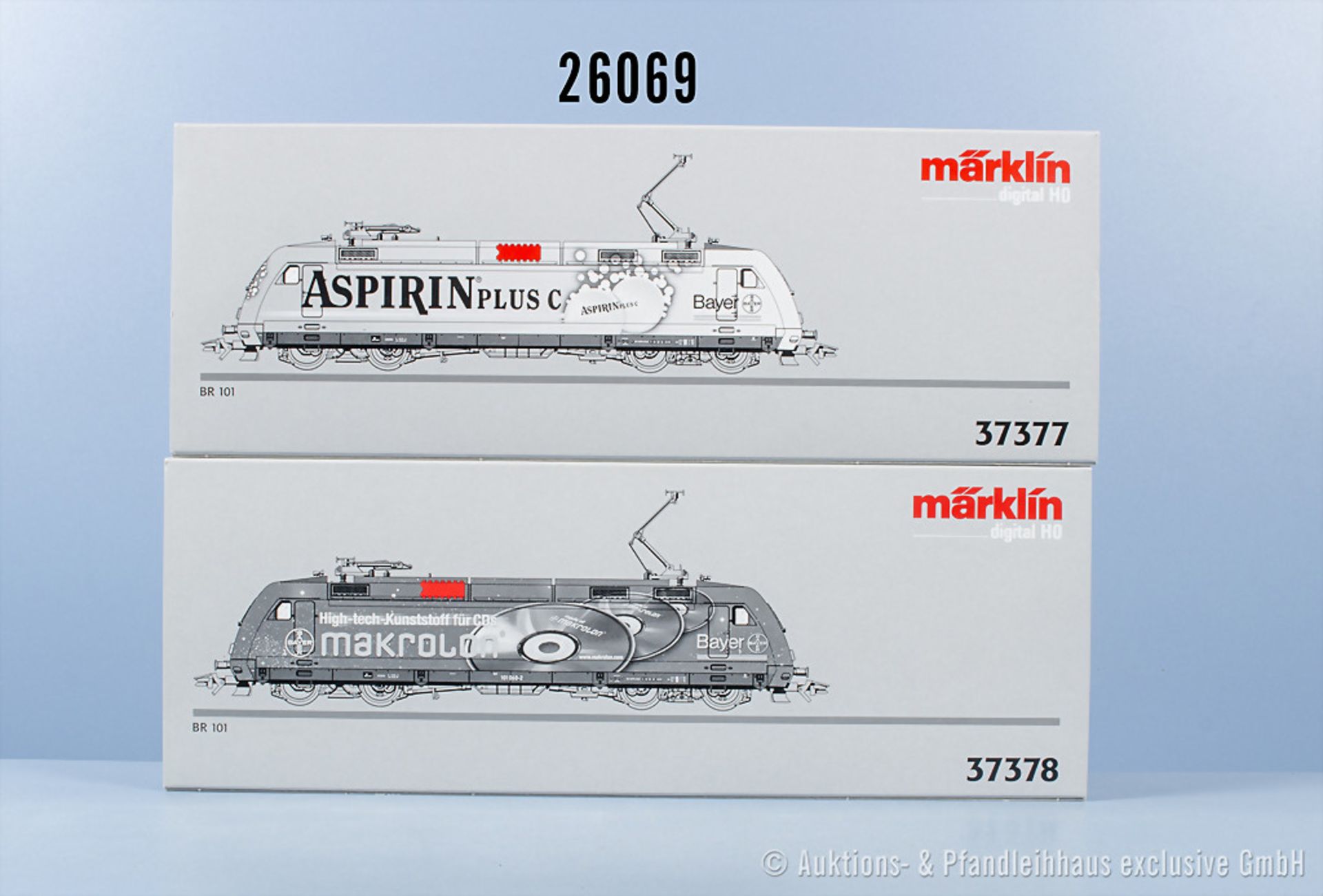 2 Märklin fx digital H0 Lokomotiven, dabei 37377 E-Lok der DB, BN 101 099-0 und 37378 ...