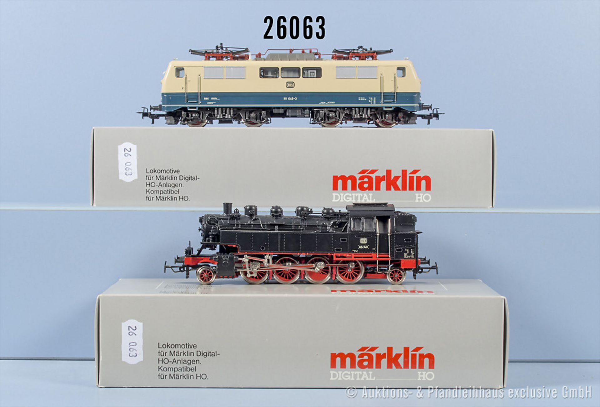 2 Märklin digital H0 Lokomotiven, dabei 3642 E-Lok der DB, BN 111 049-3 und 3696 ...