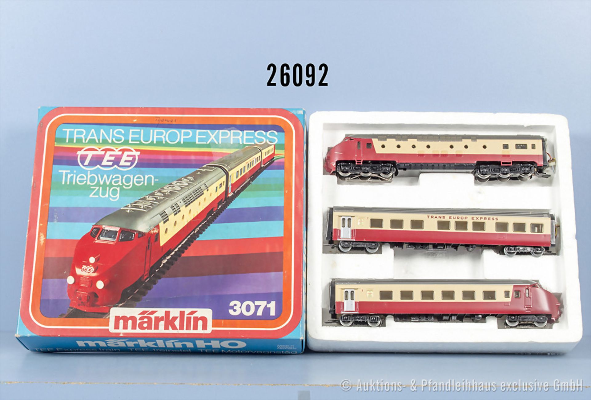 Märklin H0 3071 3-teiliger Dieseltriebzug TEE Ram der SBB, Z 1-2, in OVP, mit kleinen ...