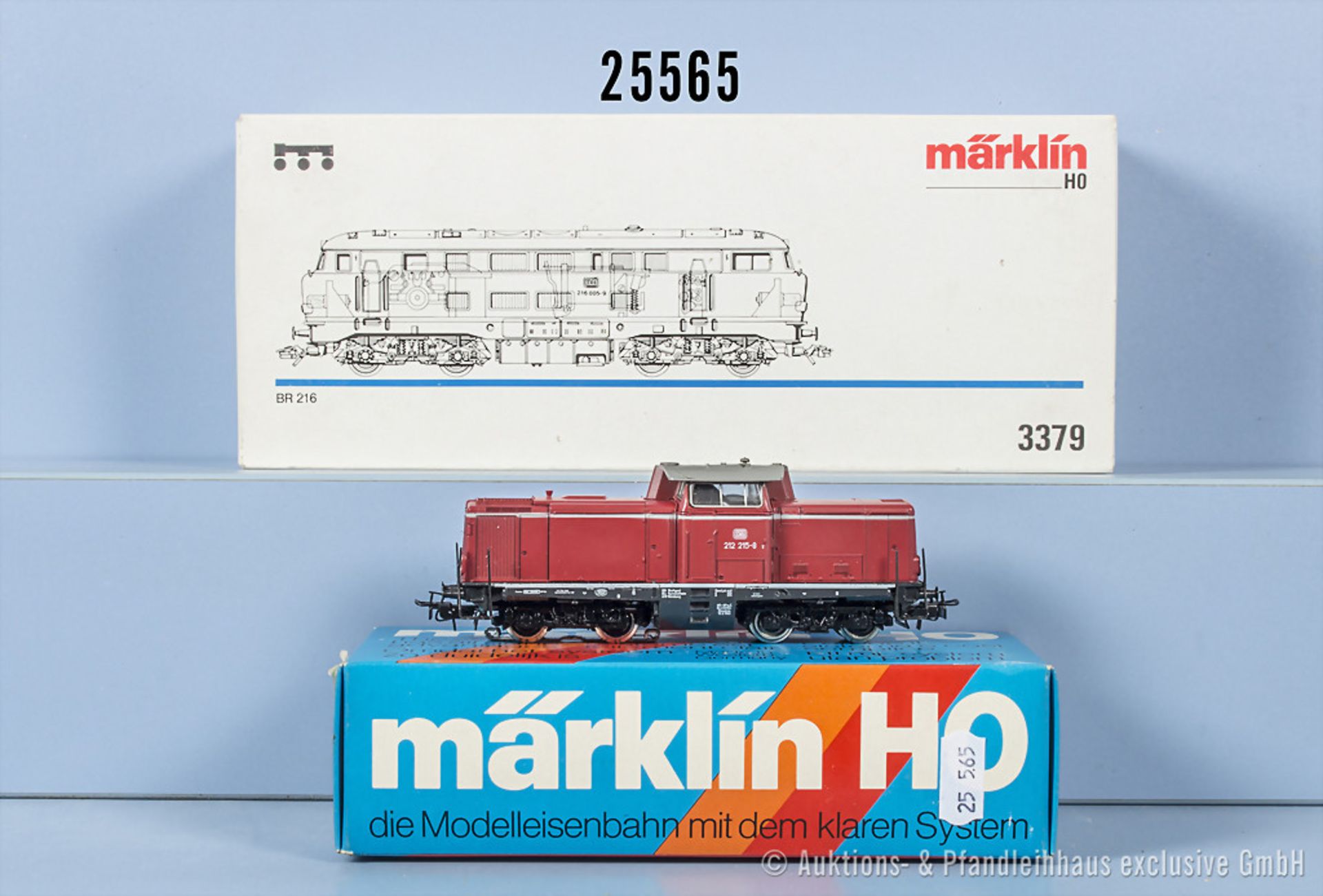 2 Märklin H0 Lokomotiven, dabei 3072 Diesellok der DB, BN 212 215-8 und 3379 Diesellok ...