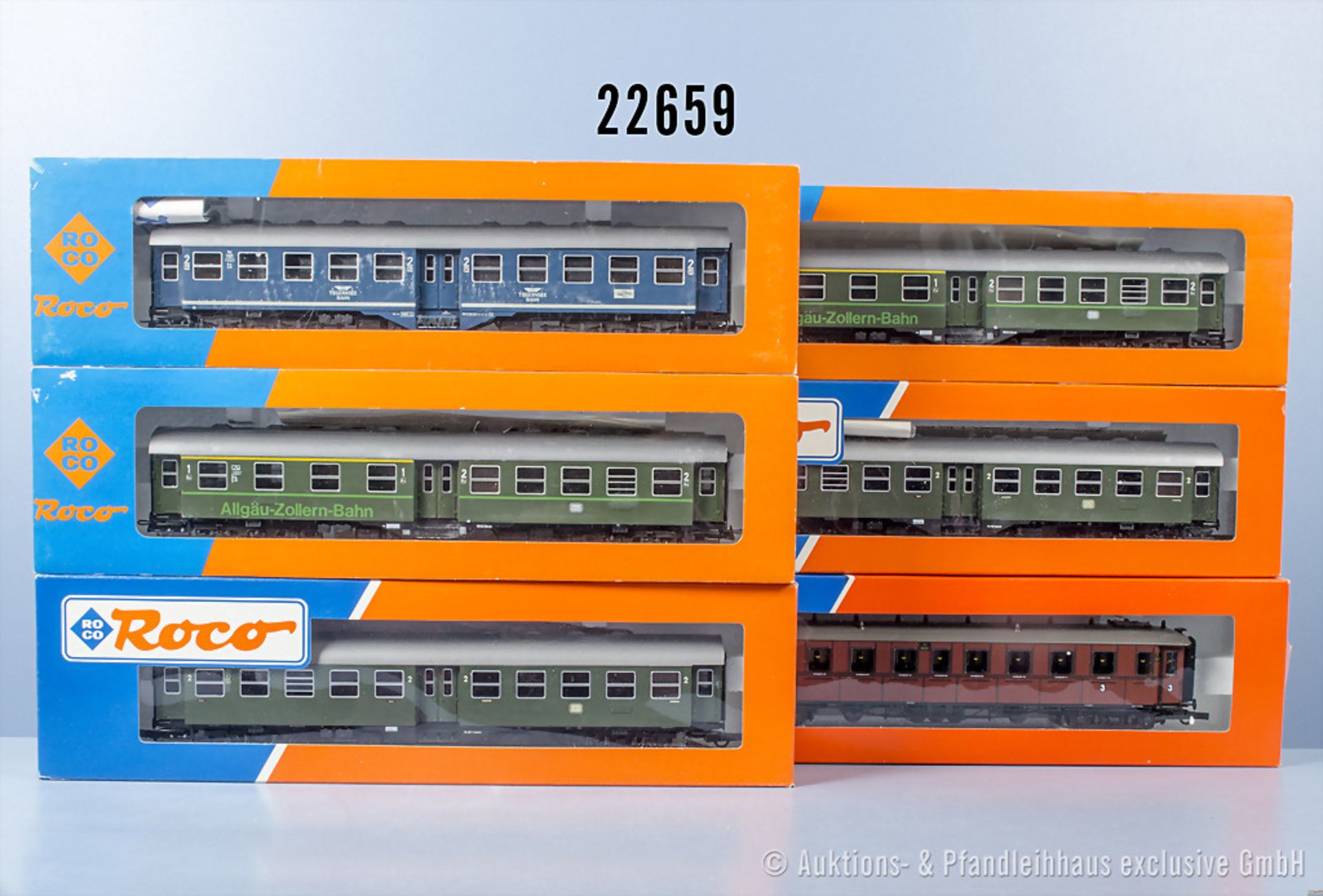 6 Roco H0 D-Zug Personenwagen, Z 0-1, in ...