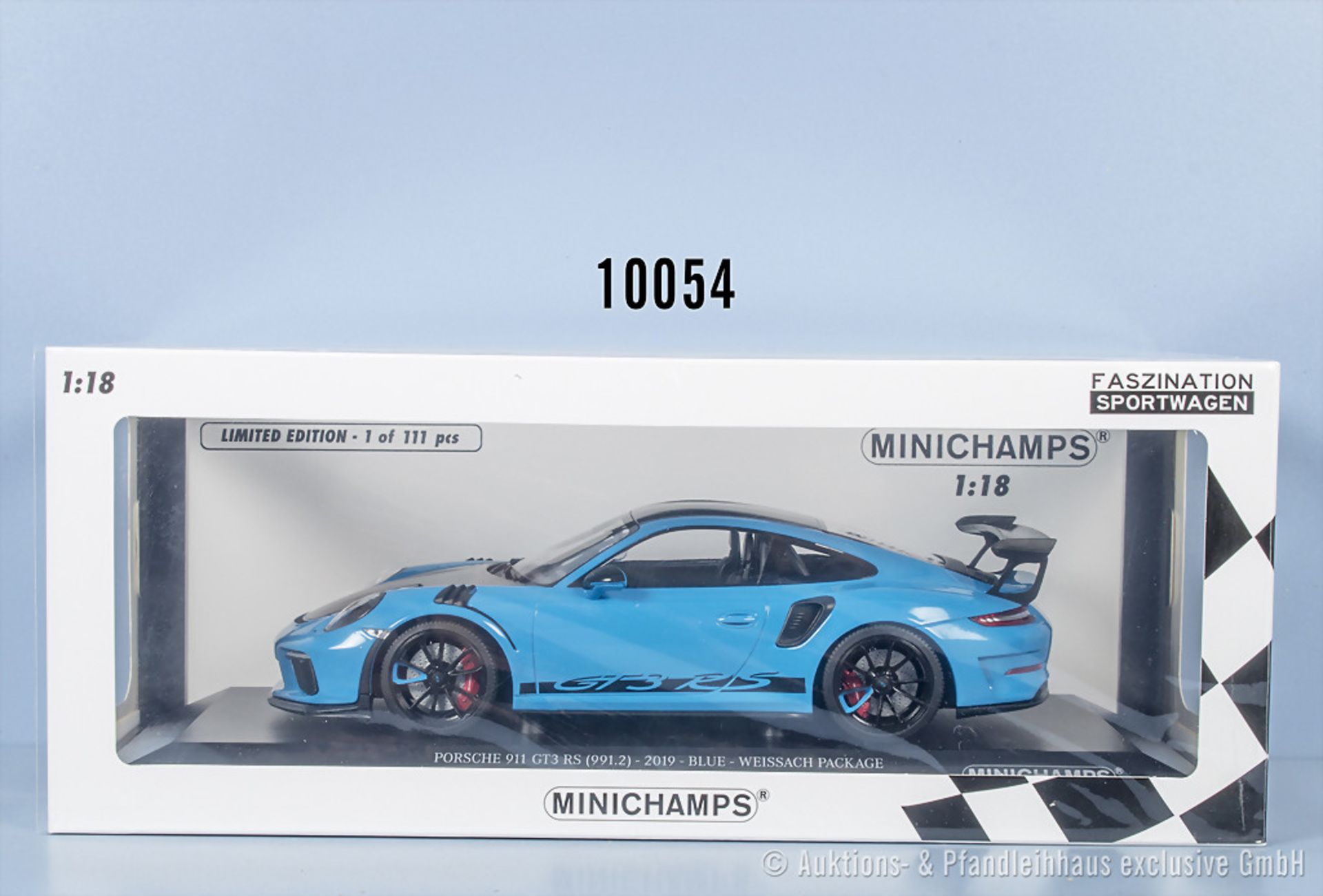 Minichamps Faszination Sportwagen Porsche 911 GT3 RS (991.2) - 2019 - Blue - Weissach ...