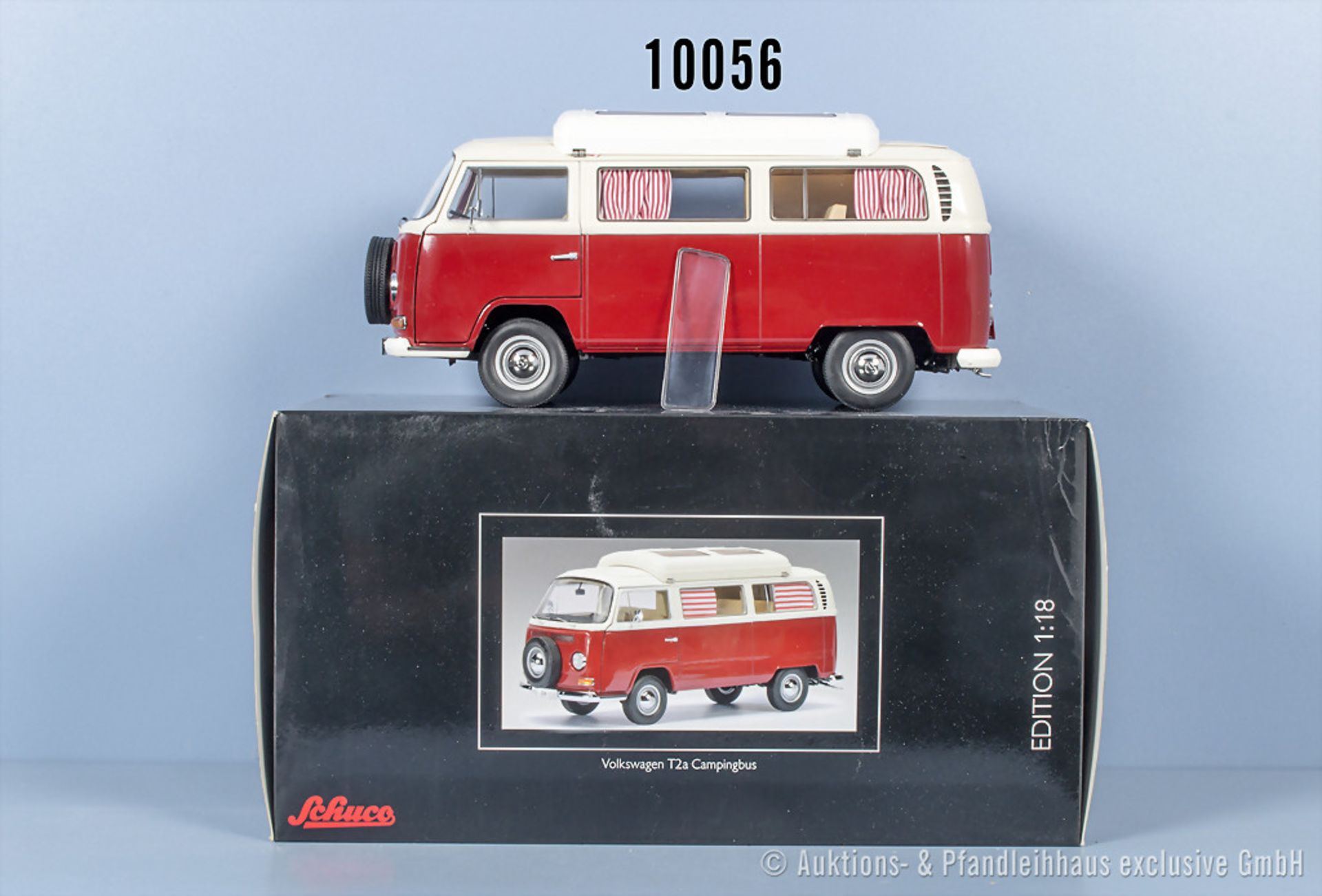 Schuco Volkswagen T2a Campingbus No. 45 001 8500, Metall, 1:18, Z 0, OVP, Heckscheibe ...