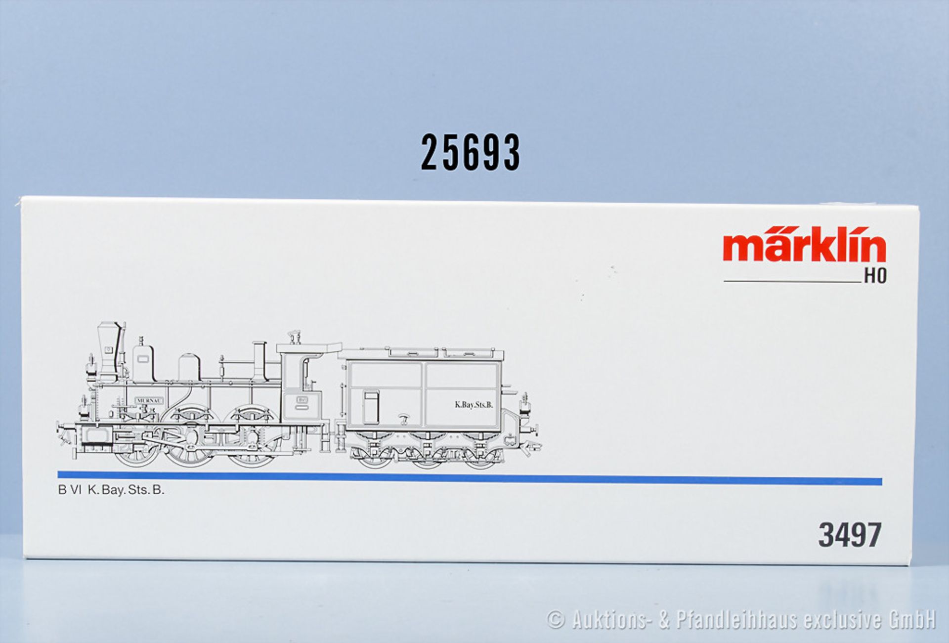 Märklin H0 3497 Typ 1 Schlepptenderlok der K.Bay.Sts.B. Aufschrift "Murnau", Z 0-1, in ...