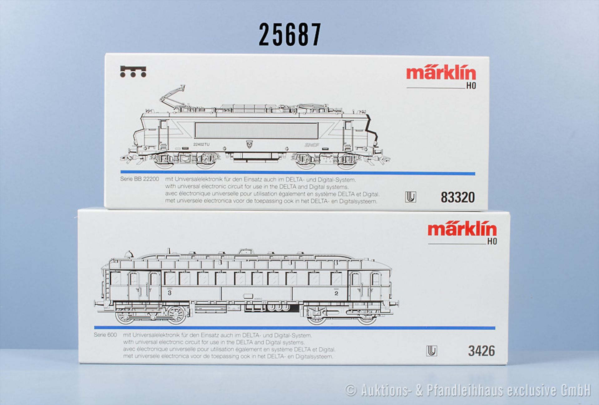 Märklin Delta digital H0 3426 Dieseltriebzug der SNCB, BN 600.02 und 83320 E-Lok der ...