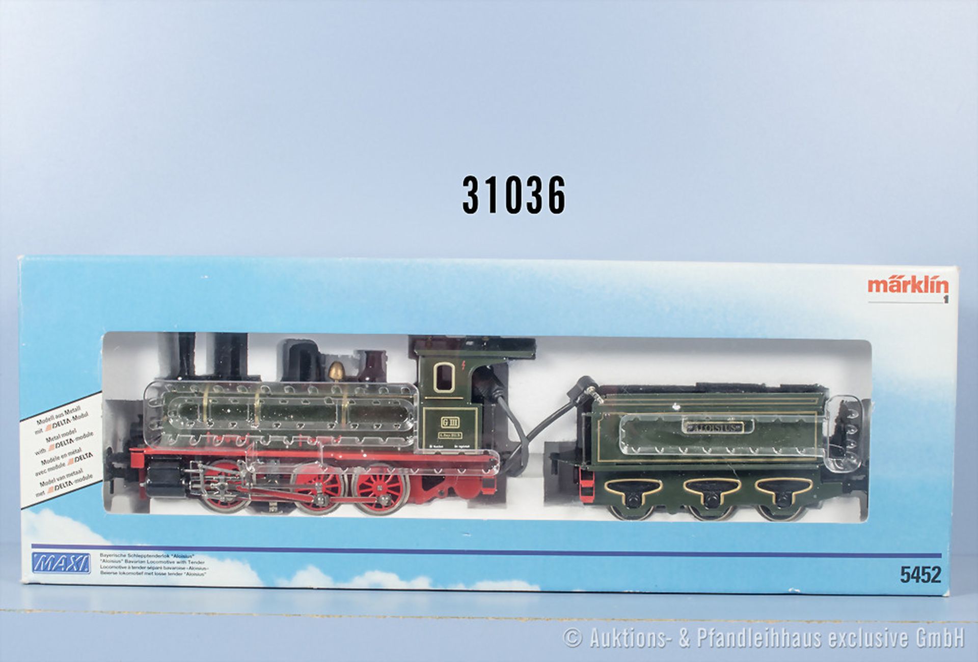 Märklin Maxi 1 5452 Schlepptenderlok der K.Bay.Sts.B., Aufschrift "Aloisius", Z 0-1, in ...