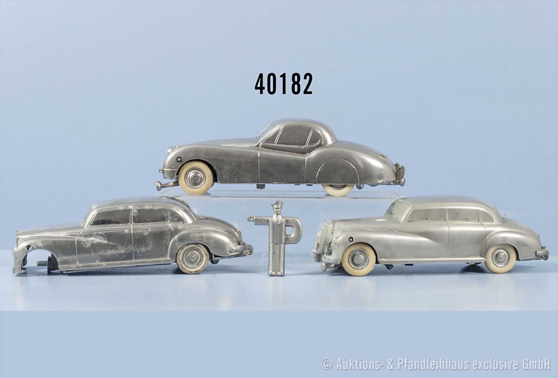 2 Prämeta Modellfahrzeuge, Mercedes-Benz-300 und Jaguar XK 120, Made in Germany Brit. ...