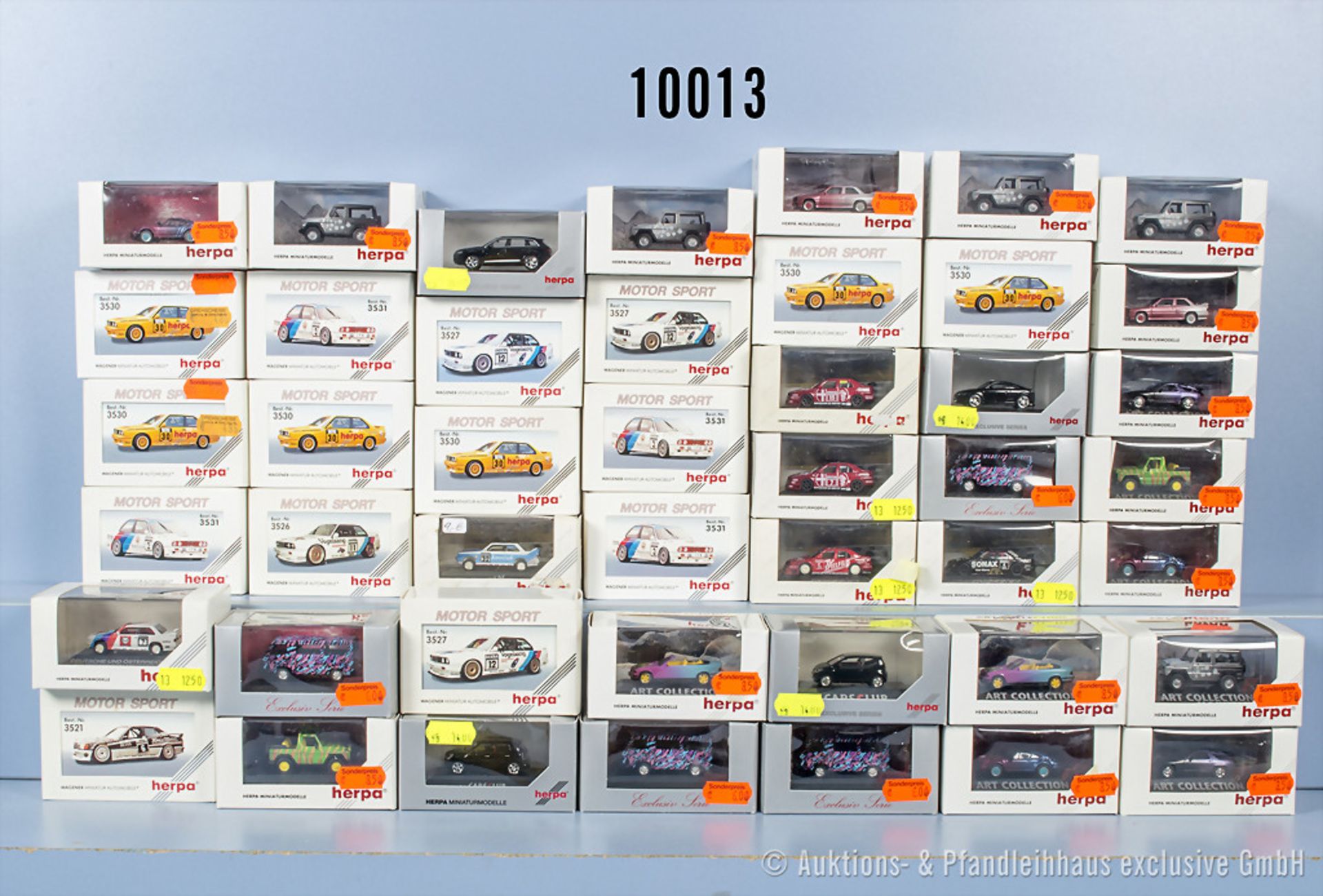 45 Herpa H0 Modellfahrzeuge, u.a. Motor Sport, Art Collection, Z 0, ...