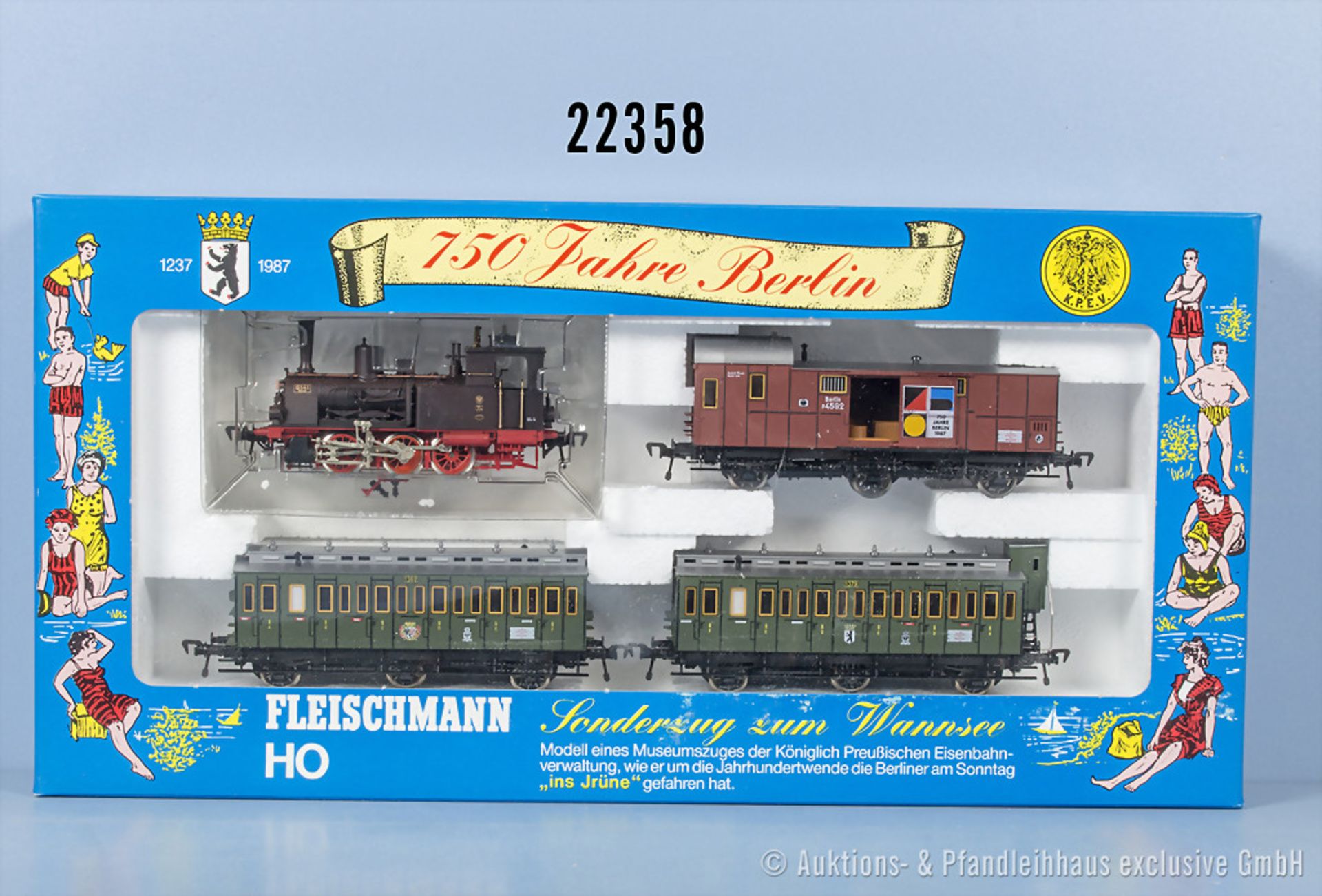 Fleischmann H0 Zugset "750 Jahre Berlin", dabei Tenderlok der KPEV, BN 6141 und 3 Wagen, ...