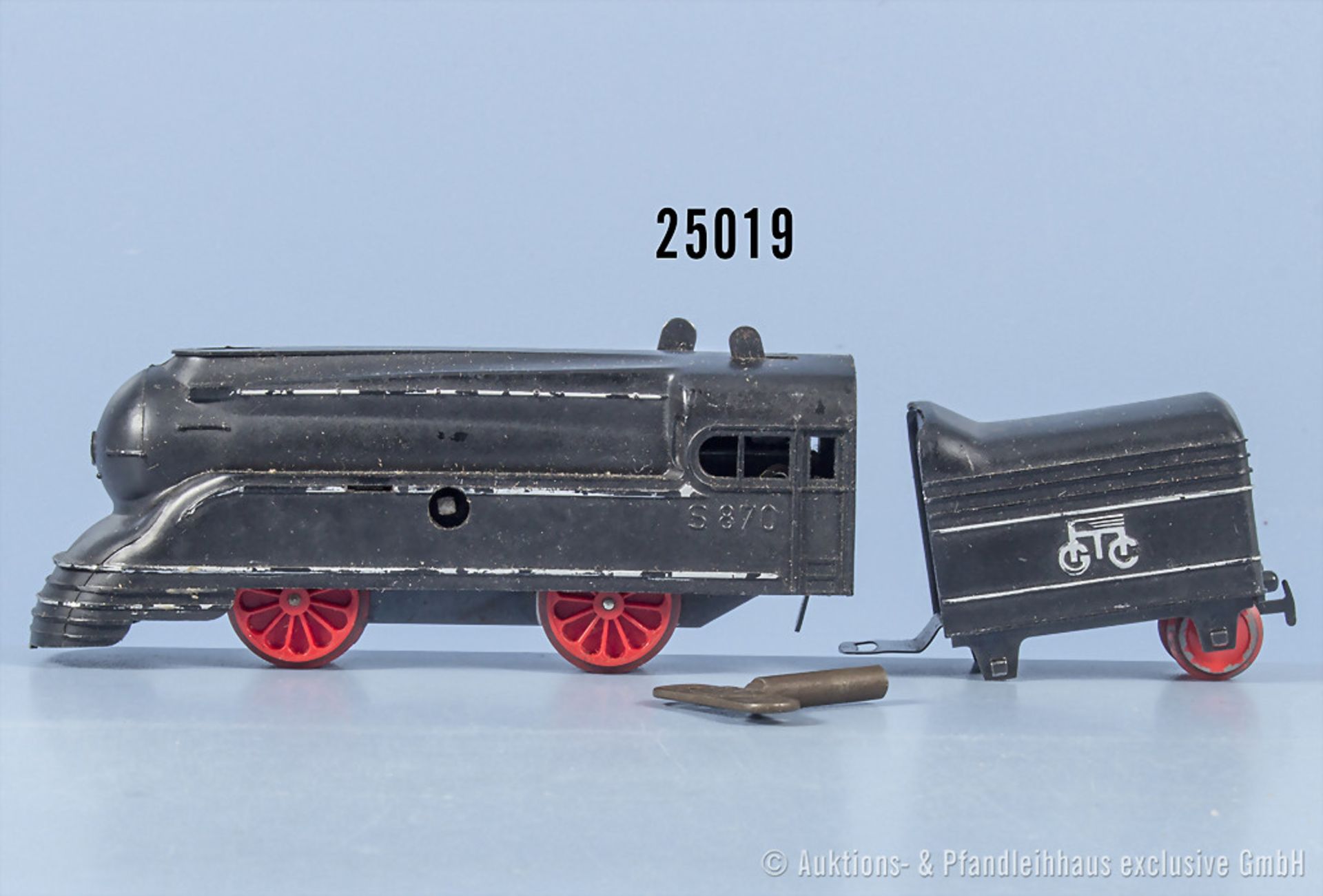 Märklin H0 S870 Typ 1 Stromlinien-Schlepptenderlok für Uhrwerkbetrieb, Z 2-3, 1 Radsatz ...