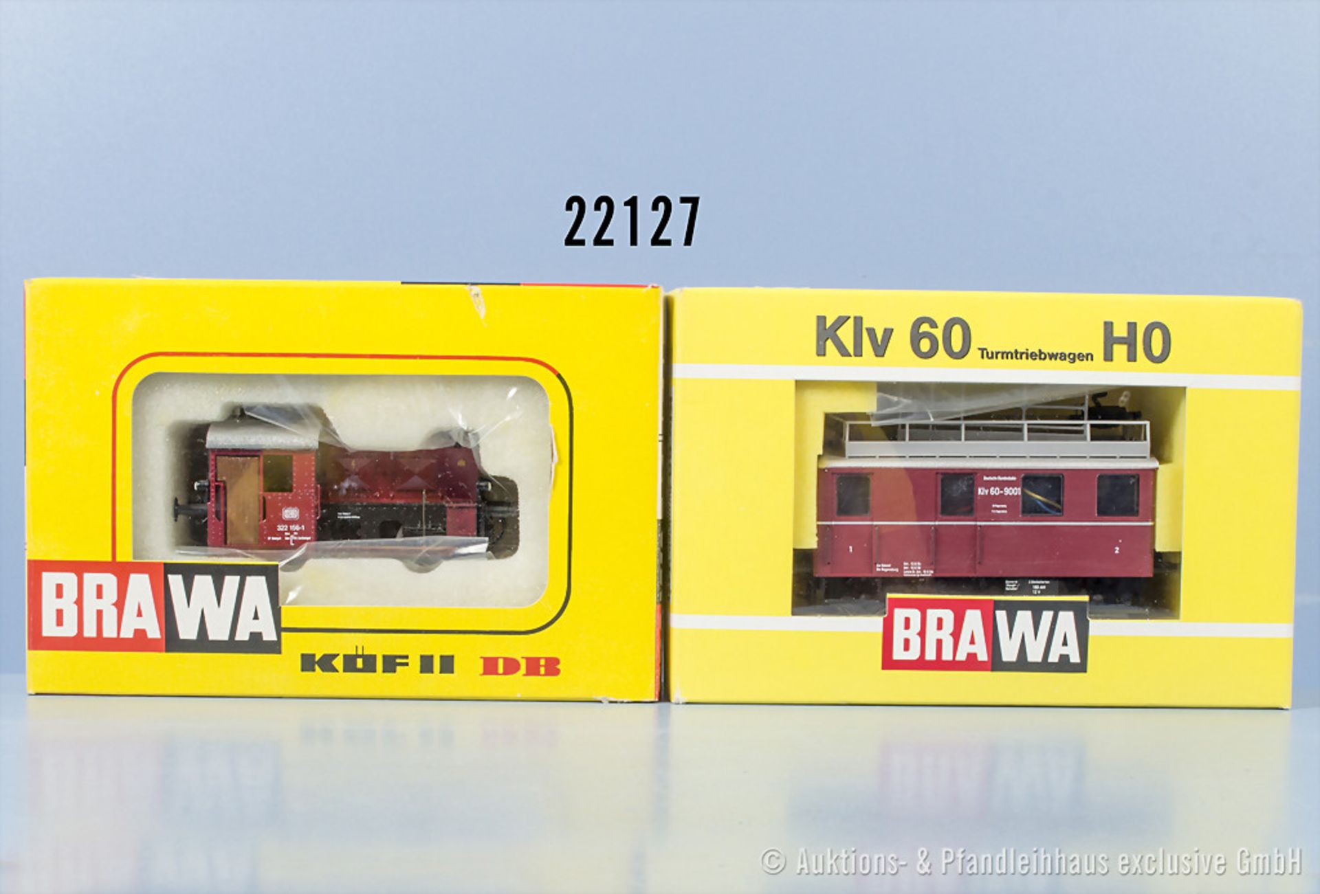 Brawa H0, dabei 472 Diesellok der DB, BN 322 156-1 und 525 Turmtriebwagen der DB, BN ...