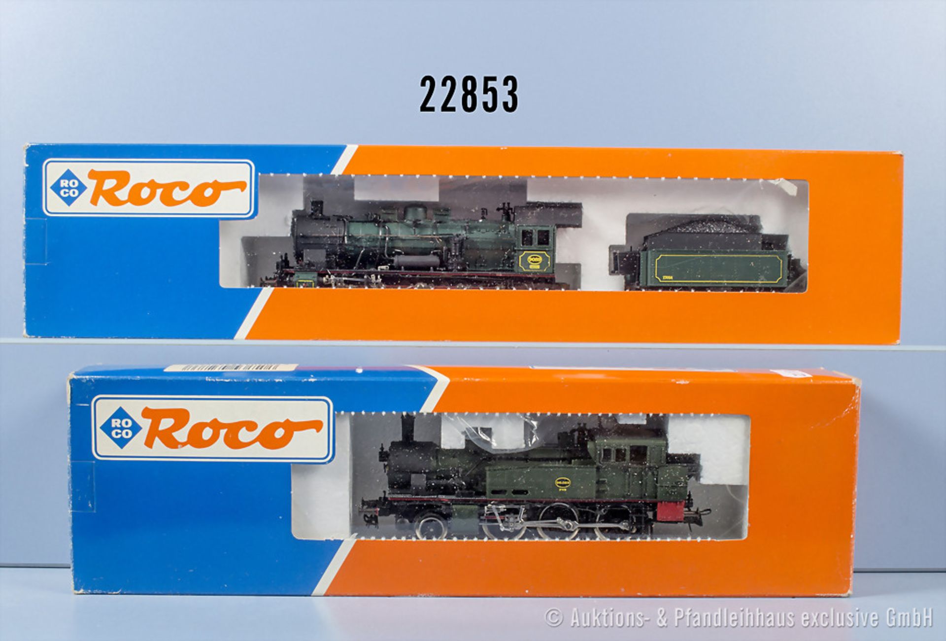 2 Roco H0 Lokomotiven, dabei 43228 Schlepptenderlok der SNCB, BN 9089 und 43273 ...