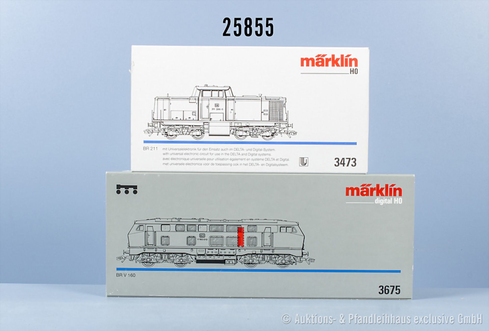 2 Märklin H0 Lokomotiven, dabei delta digital 3473 Diesellok der DB, BN 211 286-0 und ...