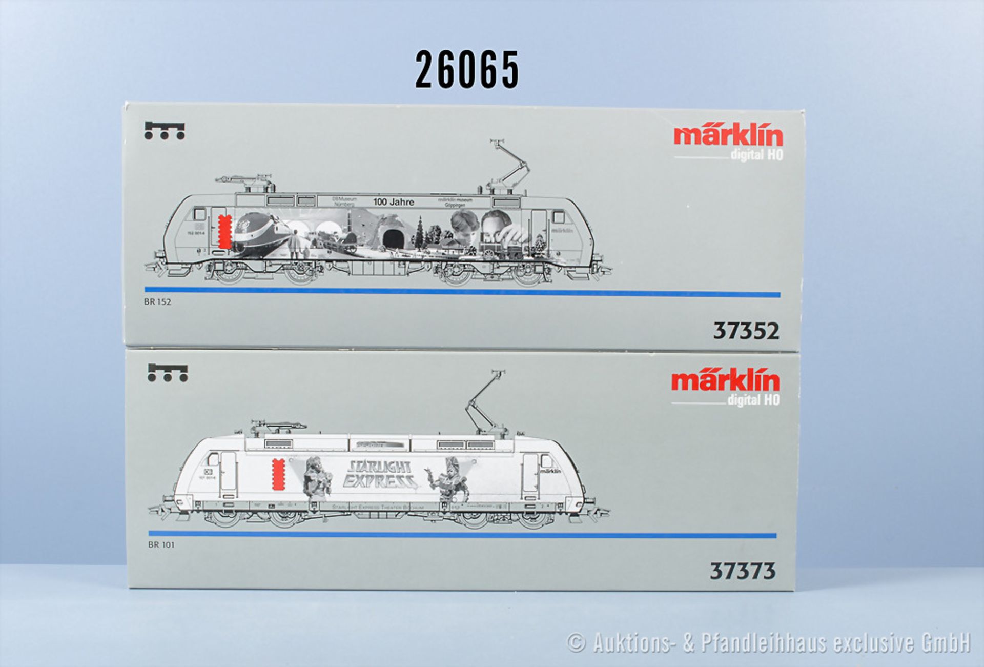 2 Märklin digital H0 Lokomotiven, dabei 37352 E-Lok der DB, BN 152 001-4 und 37373 E-Lok ...