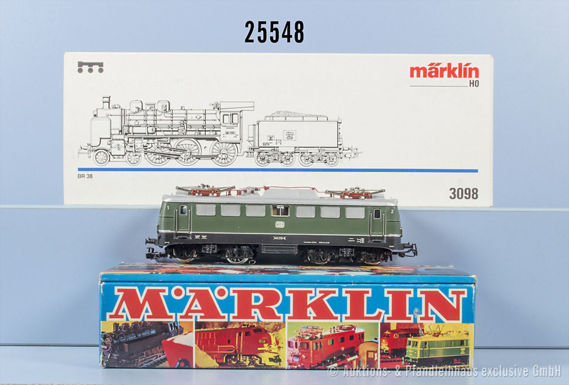 2 Märklin H0 Lokomotiven, dabei 3040 E-Lok der DB, BN 140 210-6 und 3098 ...