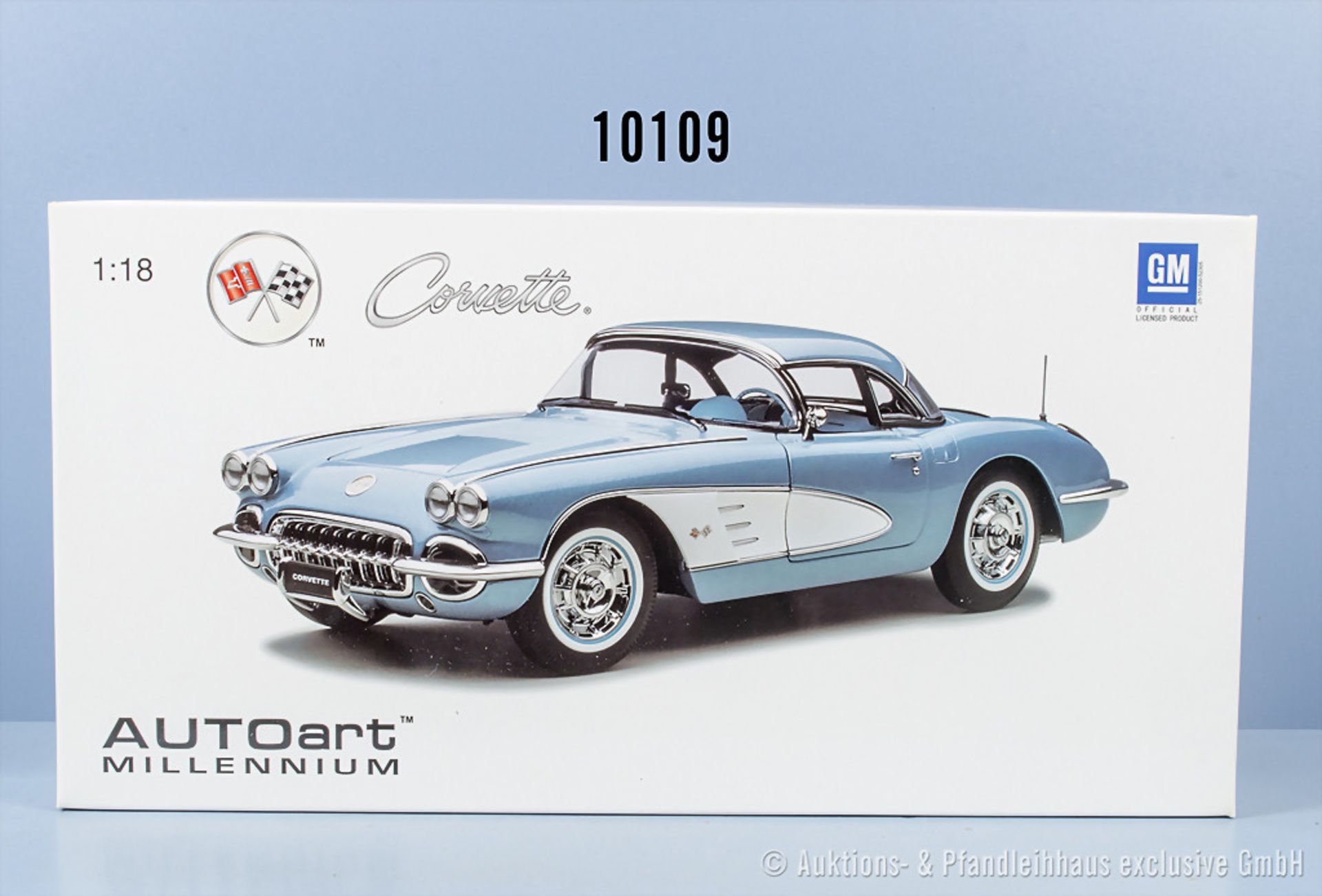 Autoart No. 71146 Chevrolet Corvette 1958 (silver blue), Metall, 1:18, Z 0, ...