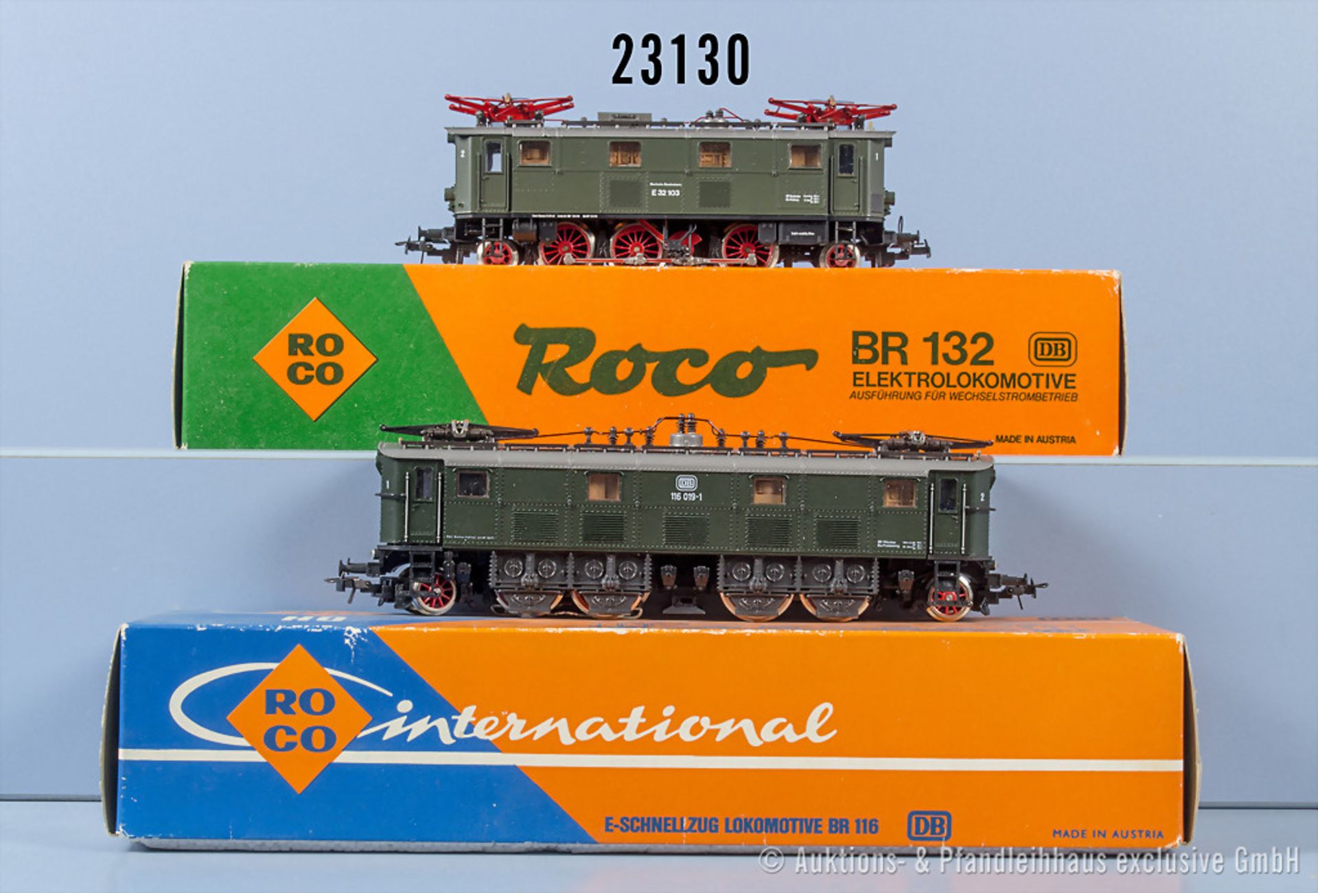 2 Roco H0 Lokomotiven, dabei 4143 E-Lok der DB, BN 116 019-1 und 43917 E-Lok der DB, BN ...