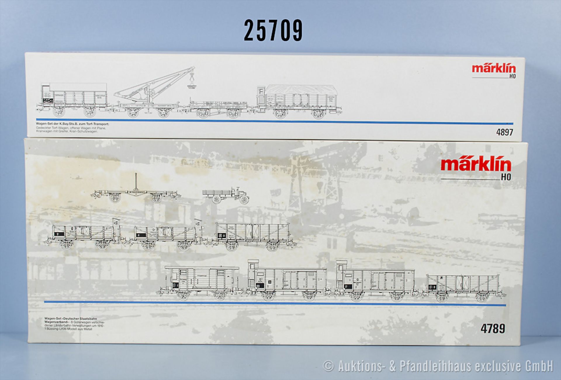 2 Märklin H0 Wagensets, dabei 4789 Deutscher Staatsbahn Wagenverband und 4897 ...