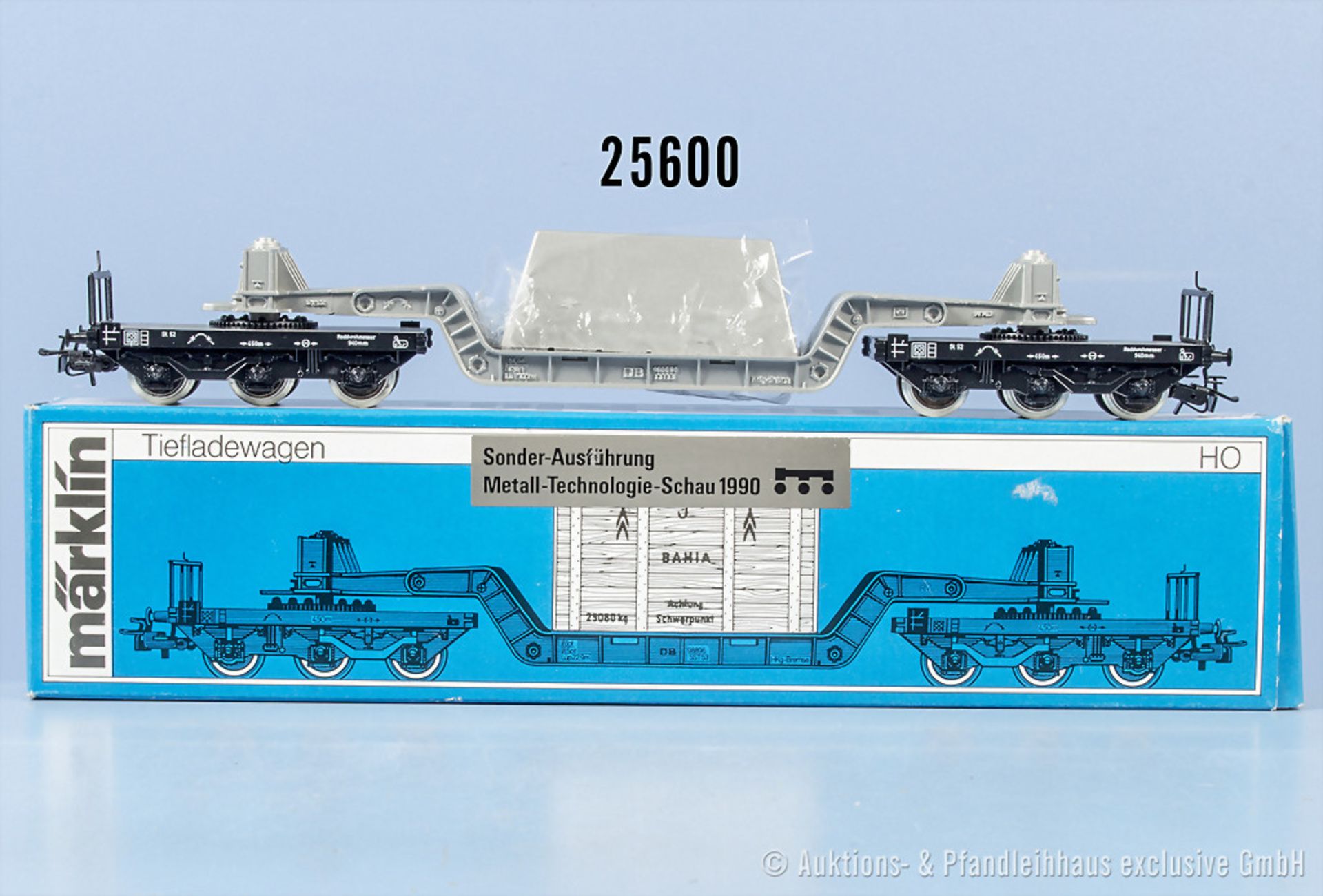 Märklin H0 4618 Tiefladewagen als Sondermodell der Metall-Technologie-Schau 1990, Z 0-1, ...