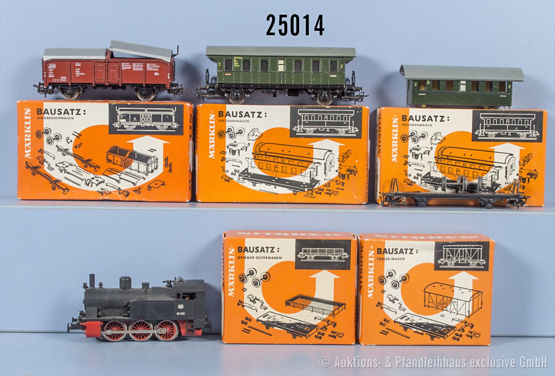 Märklin H0 Zug, dabei 3104 Tenderlok der DB, BN 89 066, 2 x 4802, 4903, 4908 und 4919, Z ...