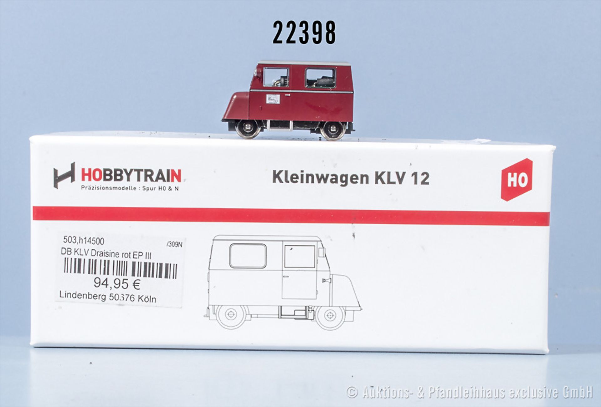 Hobbytrain H0 Dieseldraisine KLV 12, Z 1-2, in OVP, mit ...