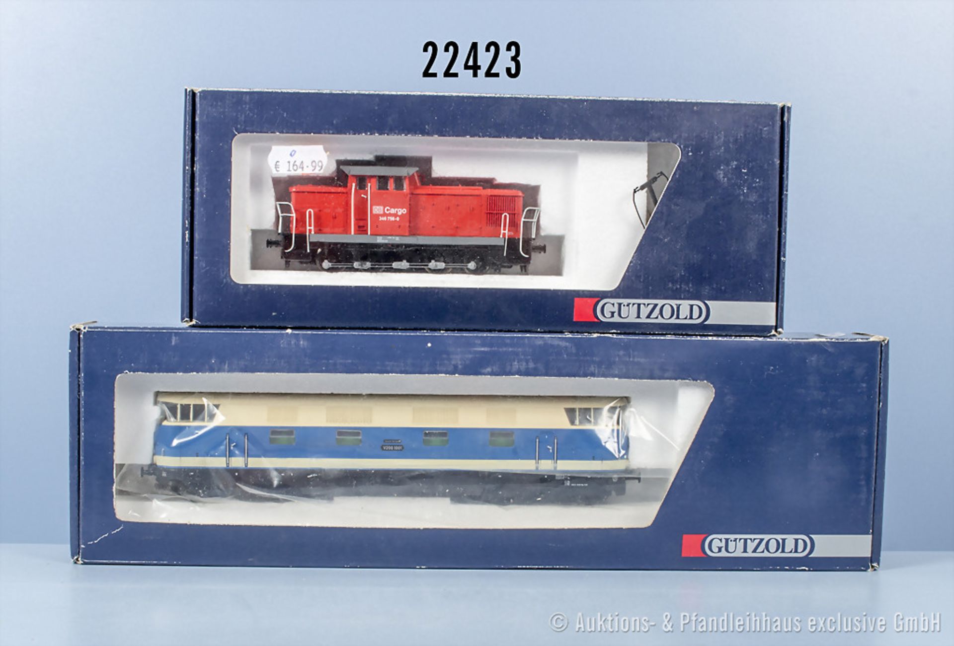 2 Gützold H0 Lokomotiven, dabei 35200 Diesellok der DR, BN V200 1001 und 41200 Diesellok ...
