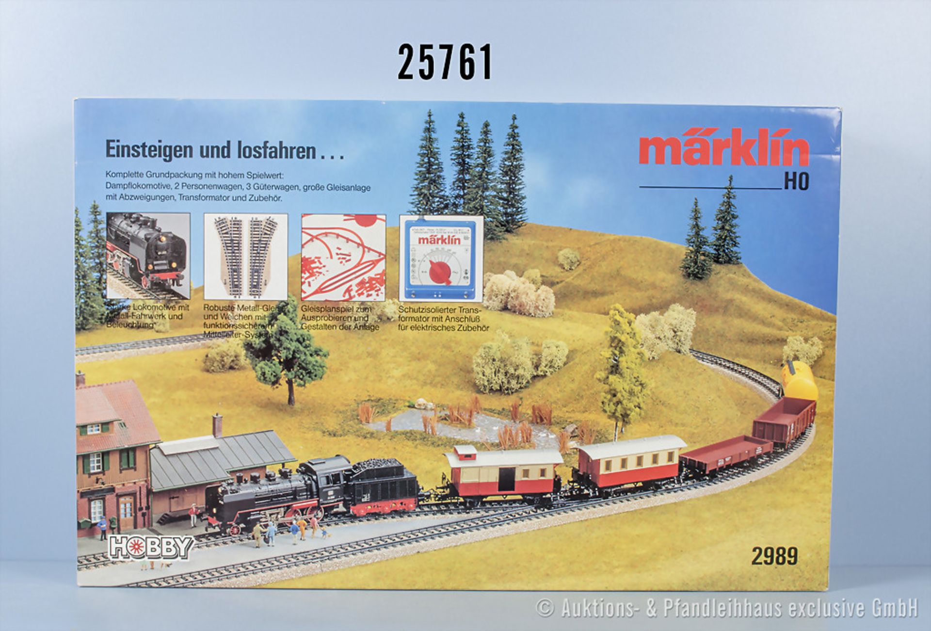 Märklin H0 2989 Startset, mit Tenderlok der DB, BN 24 058, 1 Personenwagen, 1 ...