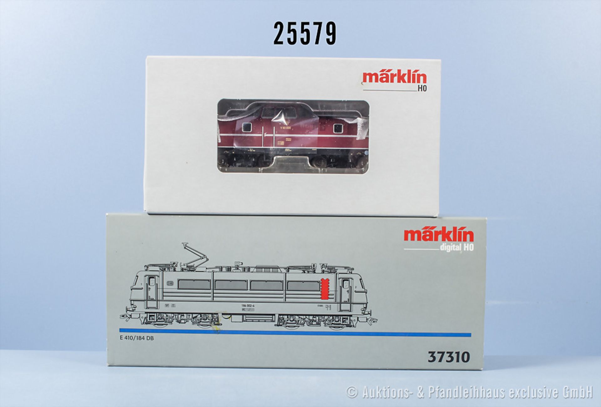 2 Märklin H0 Lokomotiven, dabei fx digital 36081 Diesellok der DB, BN V80 005 und ...