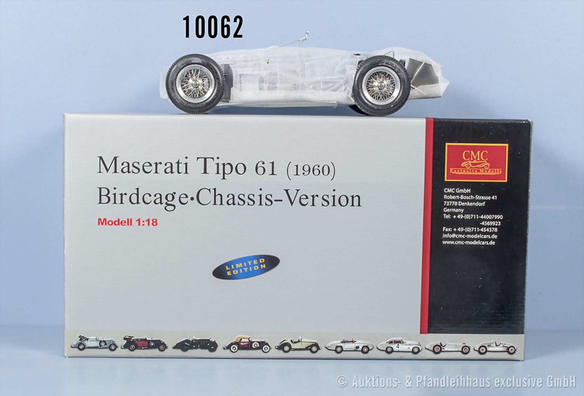 CMC No. M-060 Maserati Tipo 61 (1960) Birdcage Chassis - Version, Metall, 1:18, Z 0, ...